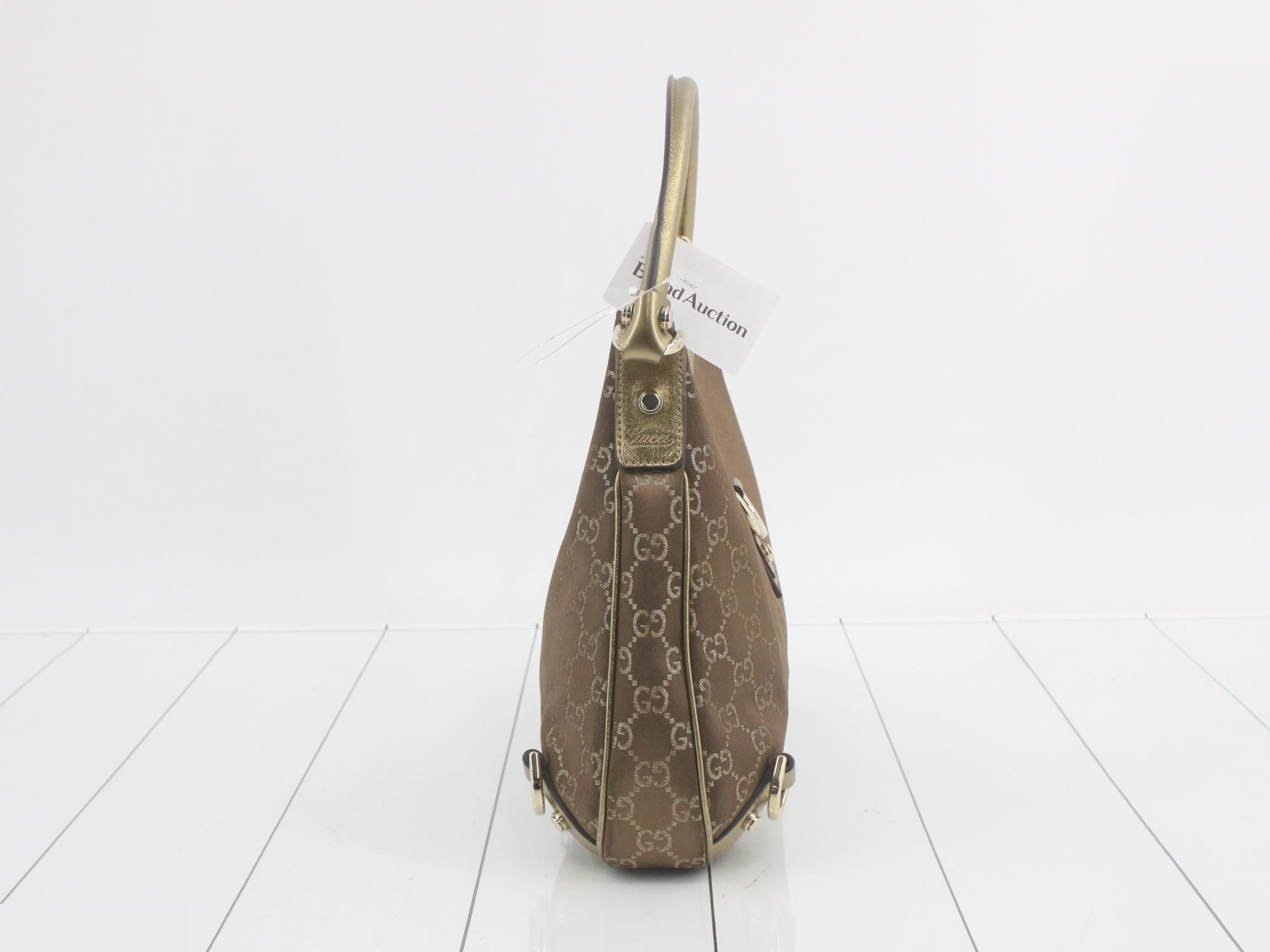 One-shoulder bag, item number 214397, GG canvas, gold. — view 4