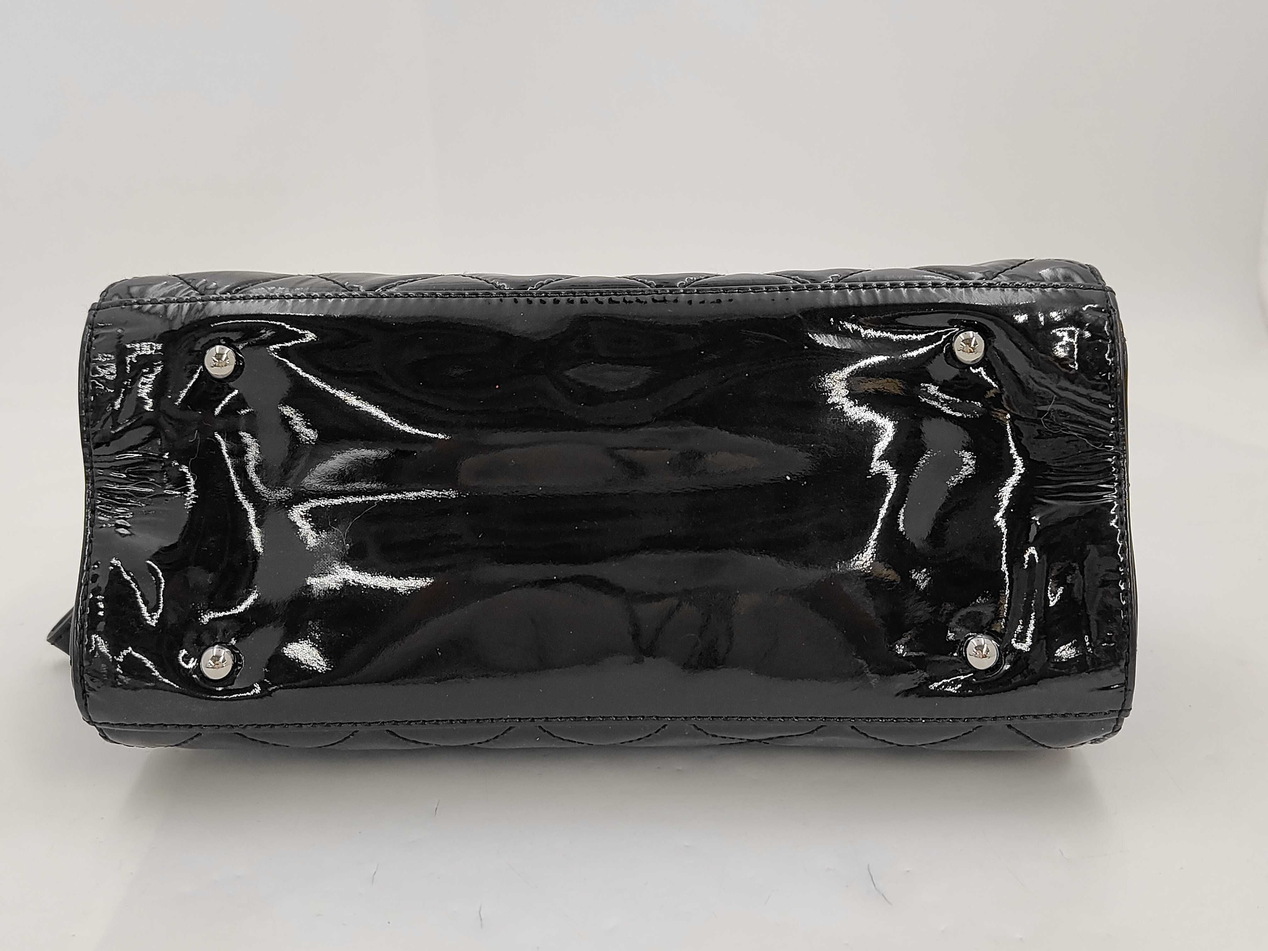 Coco Allure Black Quilted Patent Leather Shoulder Bag with Gold Hardware — view 3