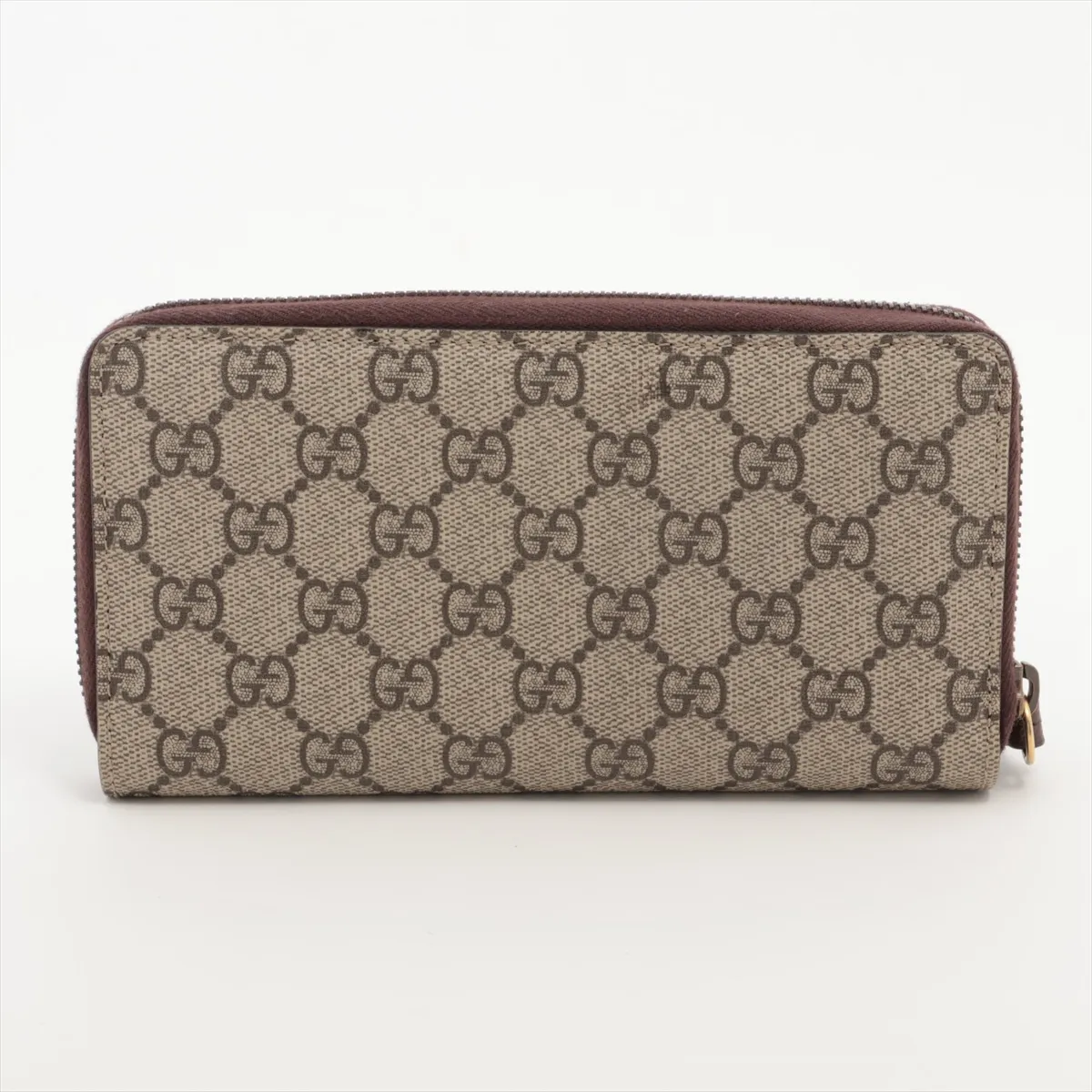 GG Supreme 473953 PVC x Leather Round Zip Wallet Beige x Yellow — view 2