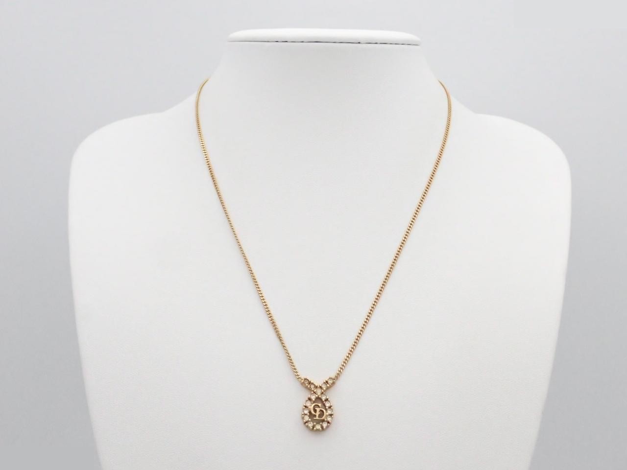 Rhinestone Logo Necklace/Pendant GP — view 3
