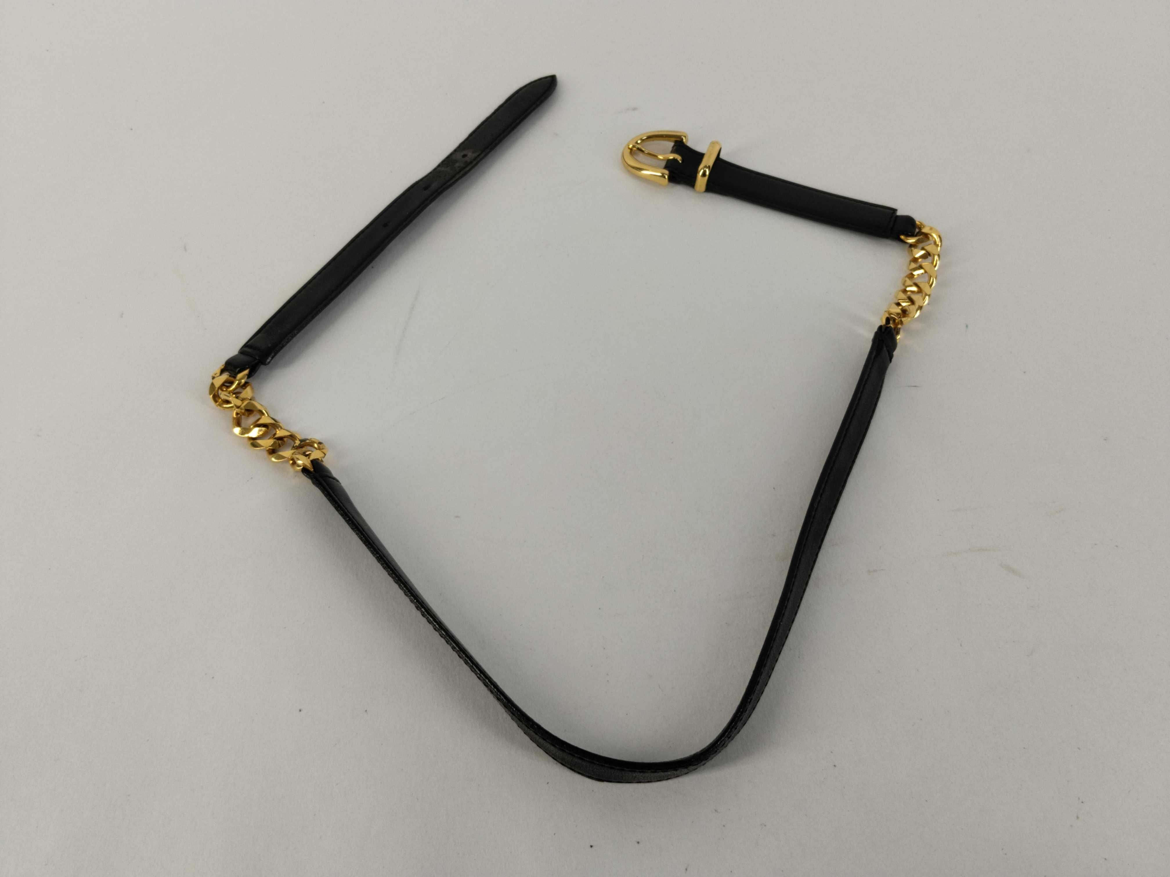 Belt Leather Chain Black Gold Belt — view 2