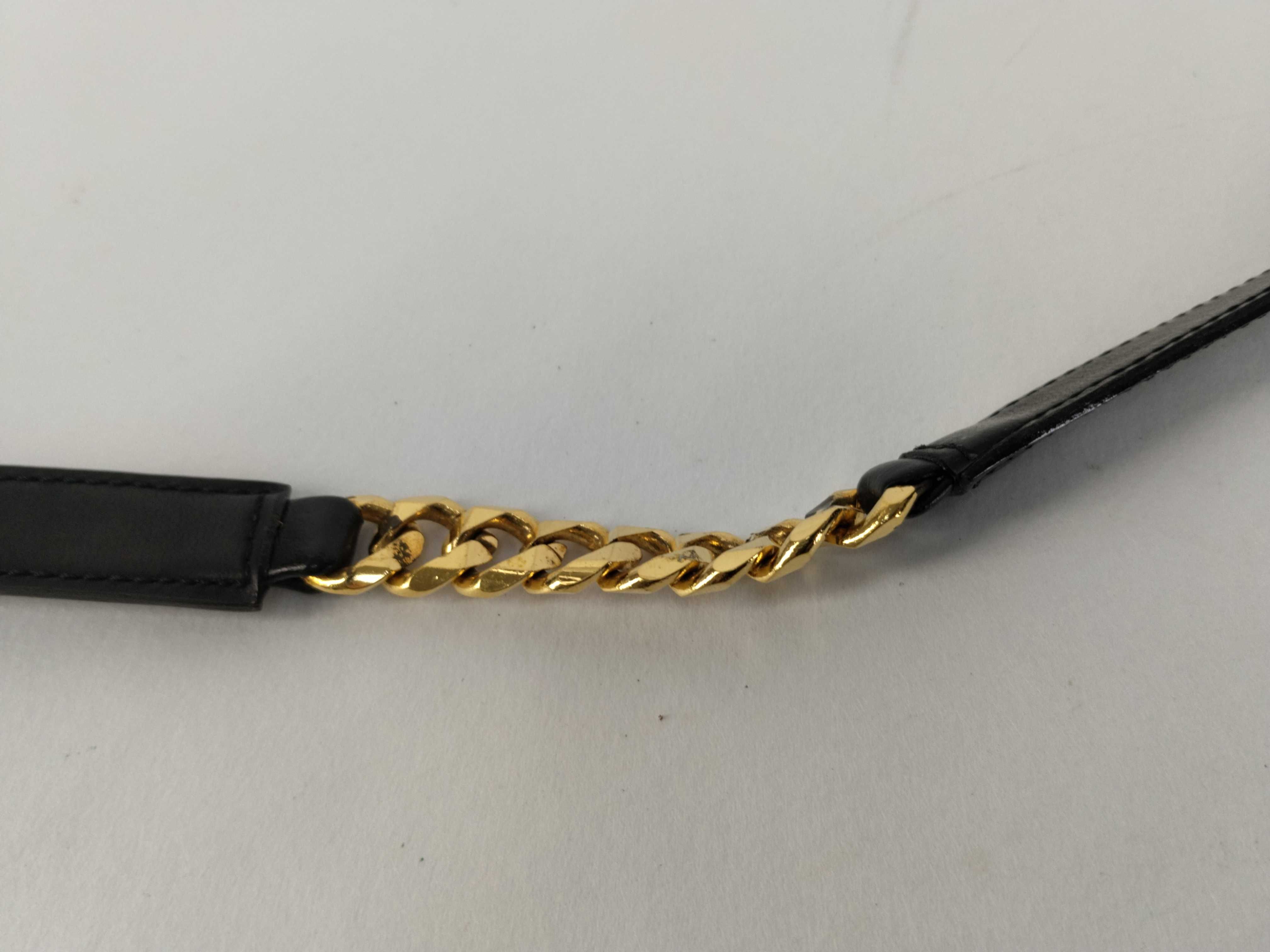 Belt Leather Chain Black Gold Belt — view 5