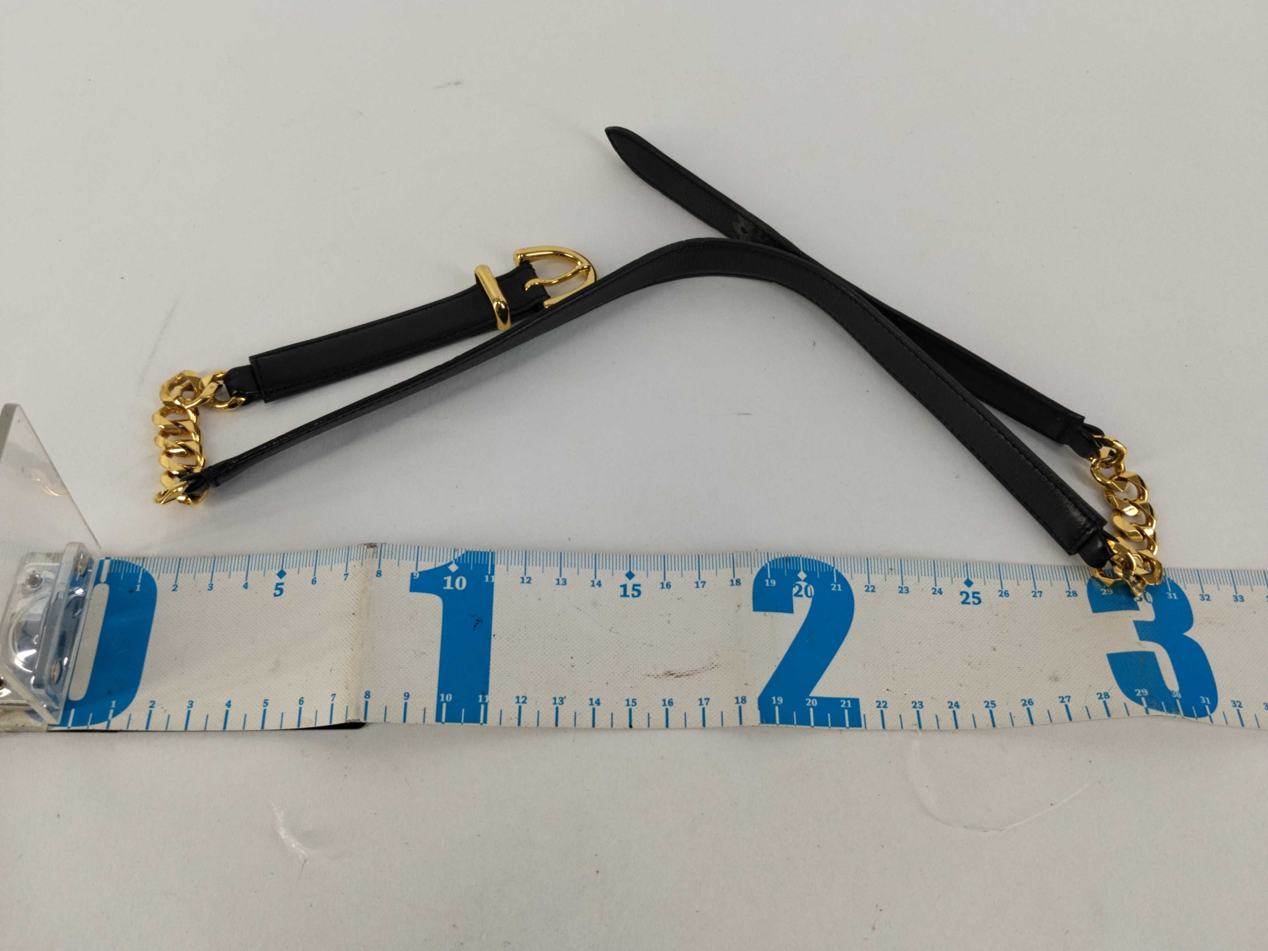 Belt Leather Chain Black Gold Belt — view 10