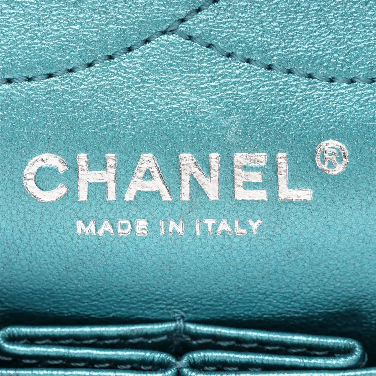 Matelassé 2.55 Large Leather Double Flap Double Chain Bag, Blue, Silver Hardware, 12717423, Serial Number 12, A37587 — view 10