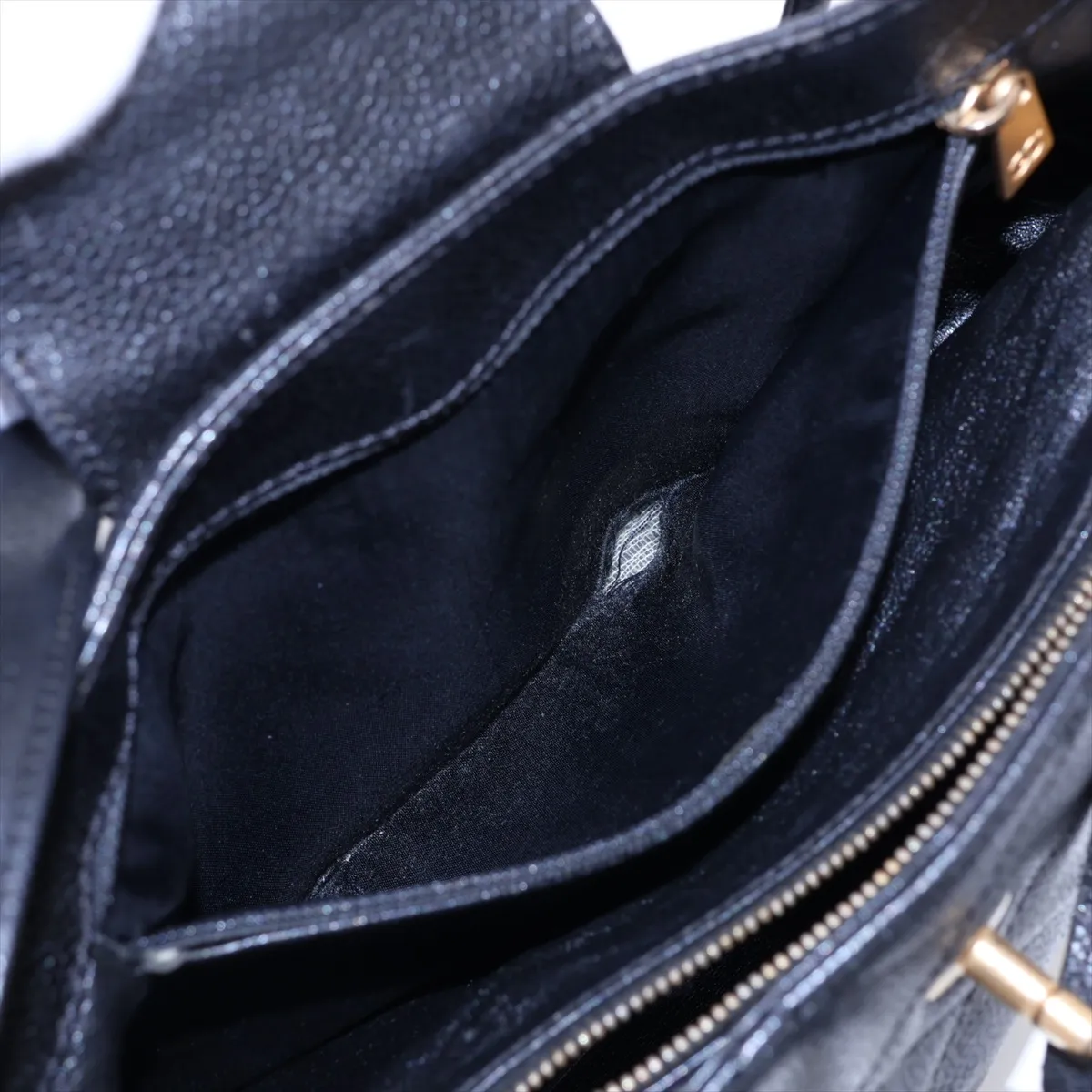 Matelassé Caviar Skin Tote Bag, Black with Gold Hardware, 6497835, Series 6 — view 10