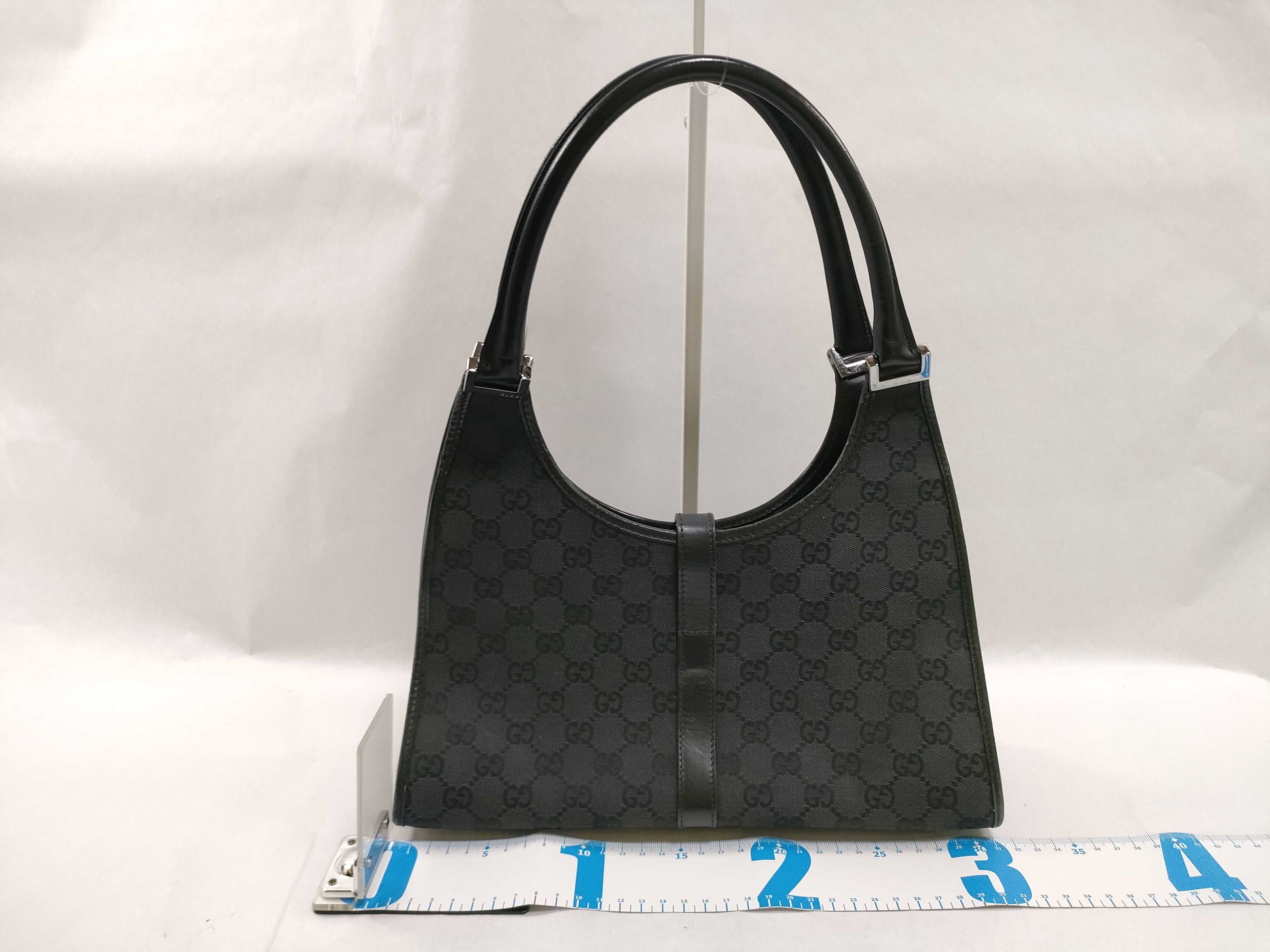 Jackie Gucci Handbag Jackie GG Canvas Black Bag Handbag — view 2