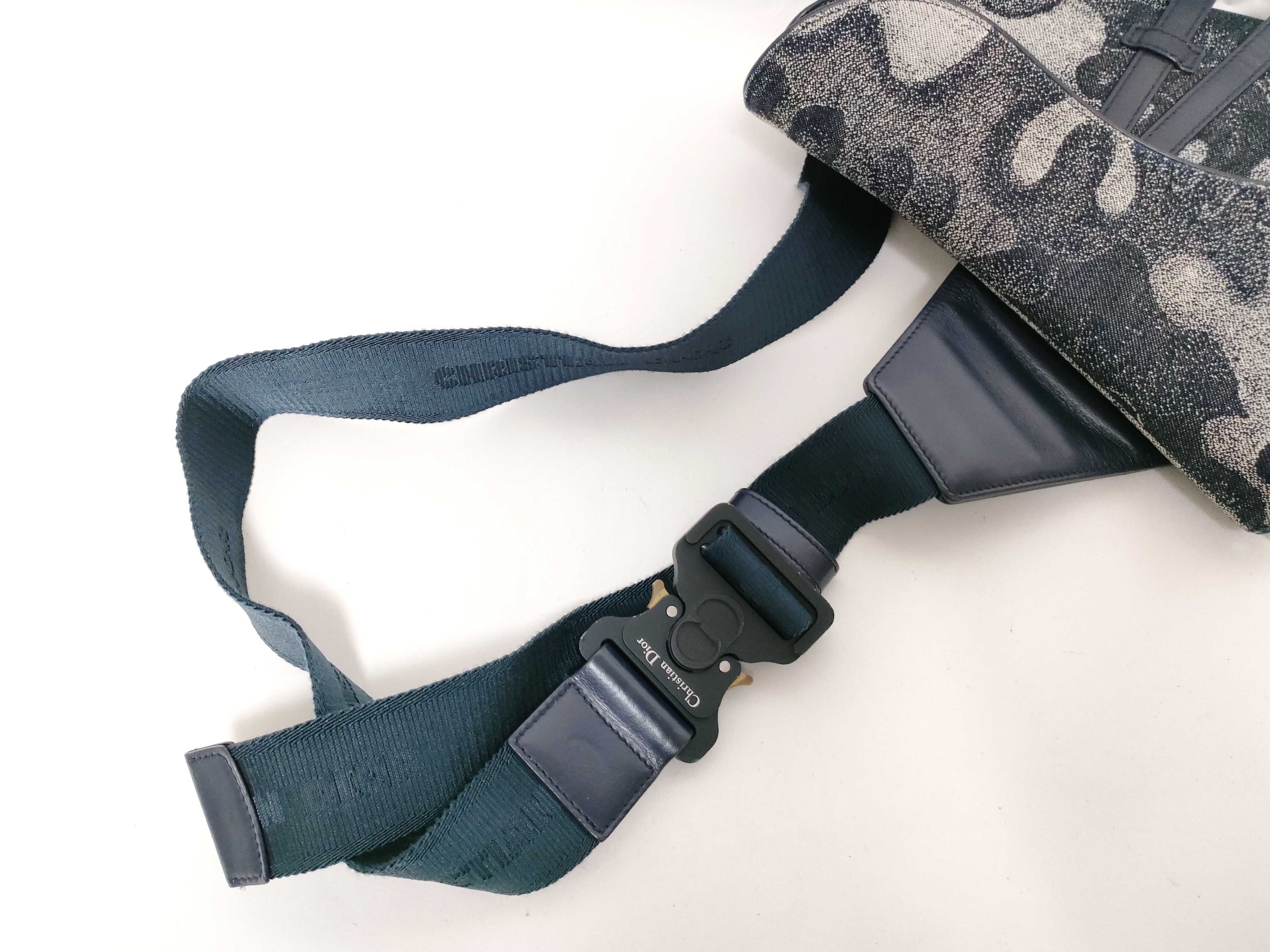 Peter Doig Saddle Denim Leather Shoulder Bag — view 3