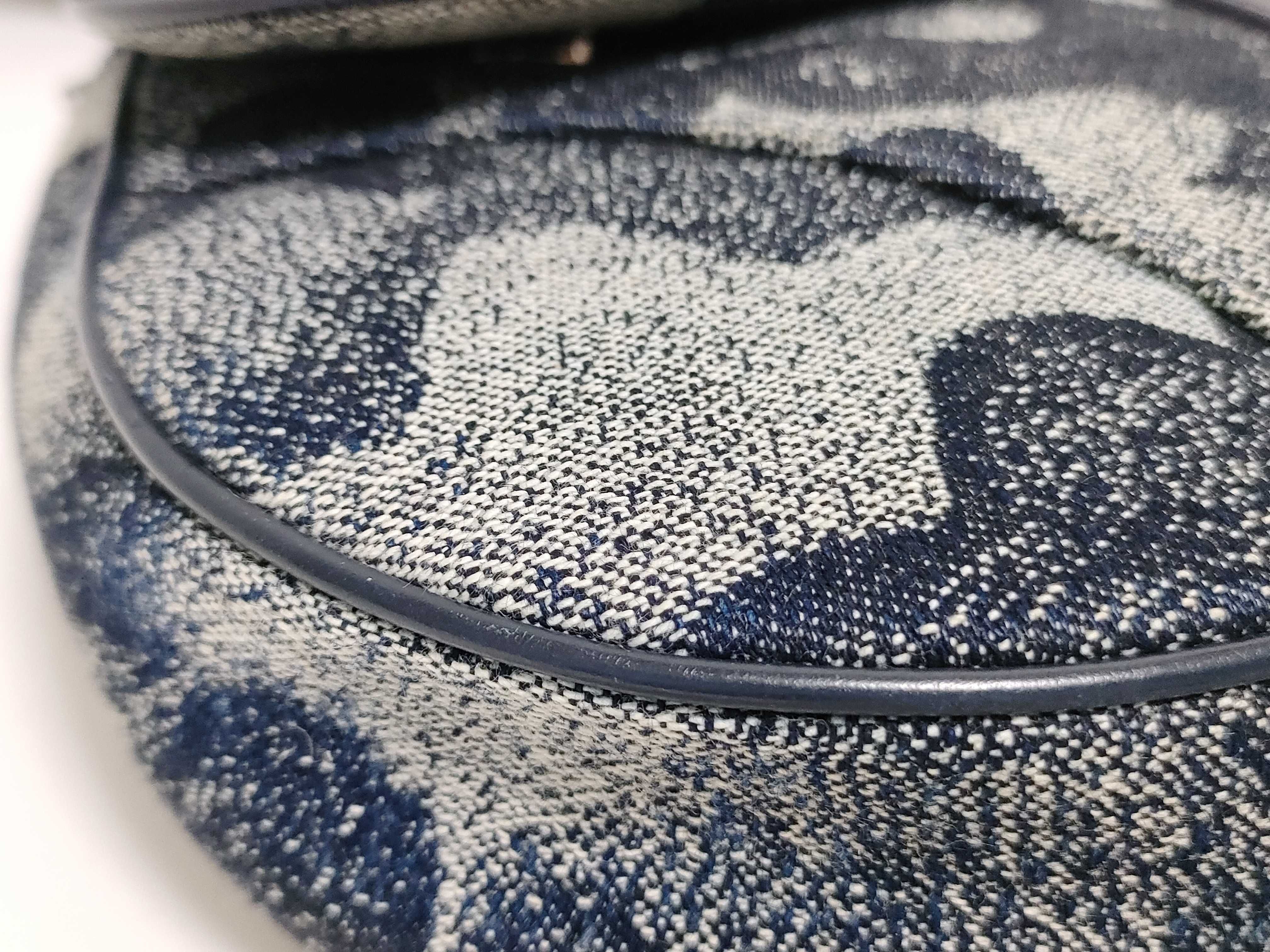 Peter Doig Saddle Denim Leather Shoulder Bag — view 6