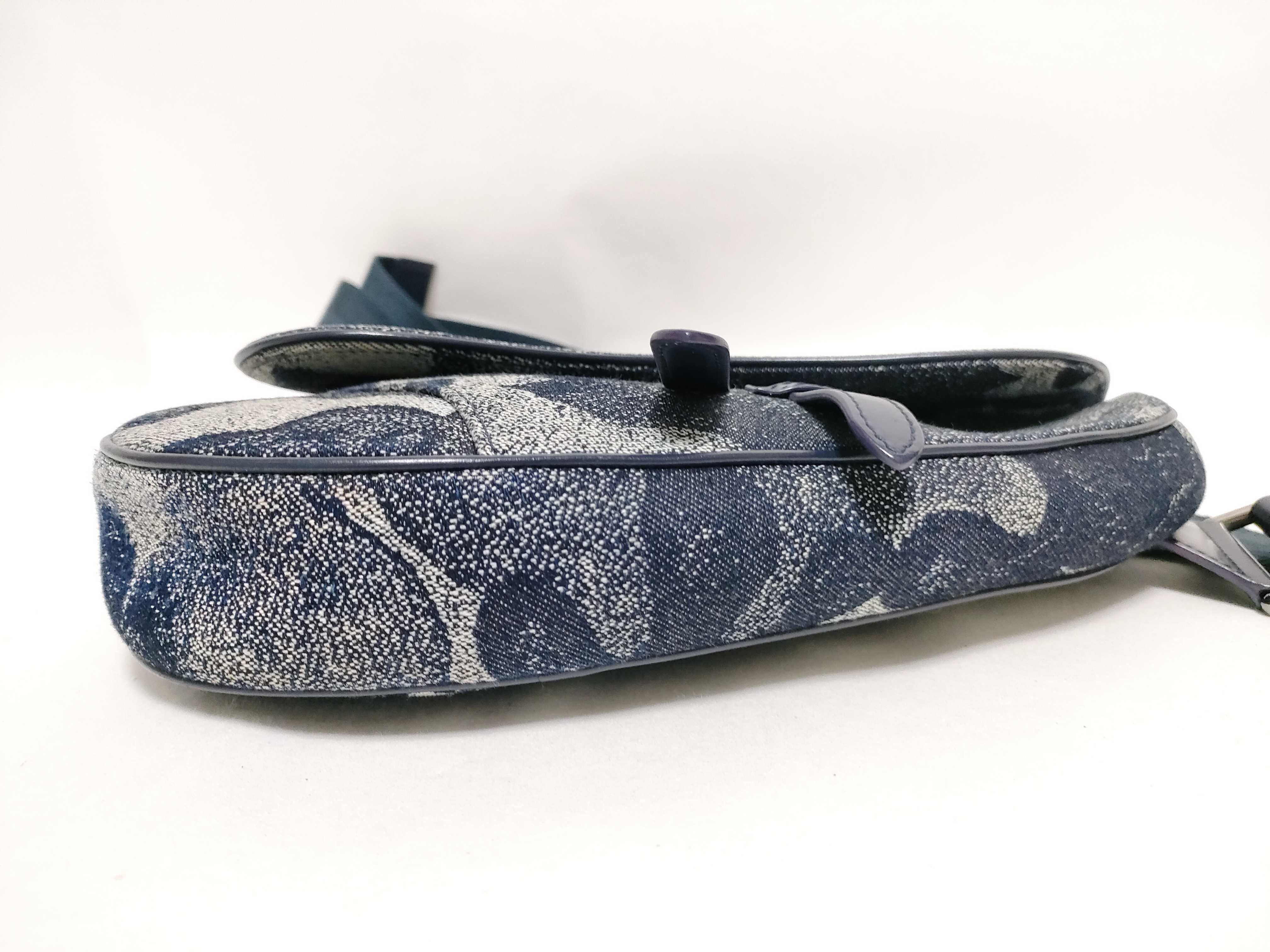 Peter Doig Saddle Denim Leather Shoulder Bag — view 7