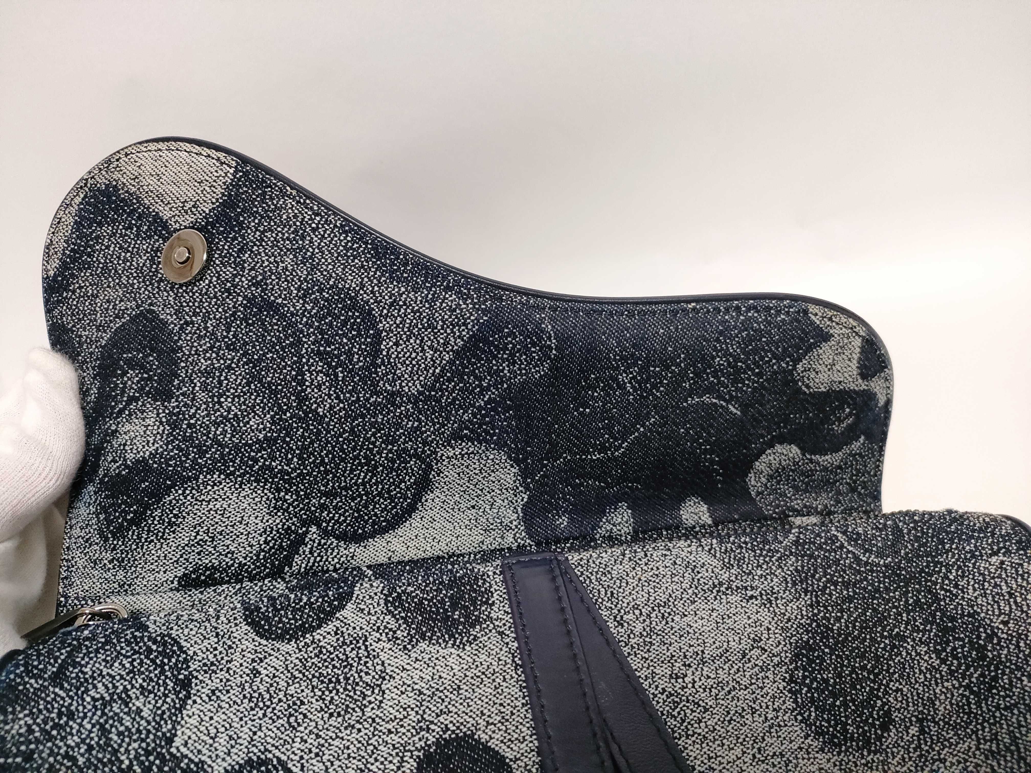 Peter Doig Saddle Denim Leather Shoulder Bag — view 8