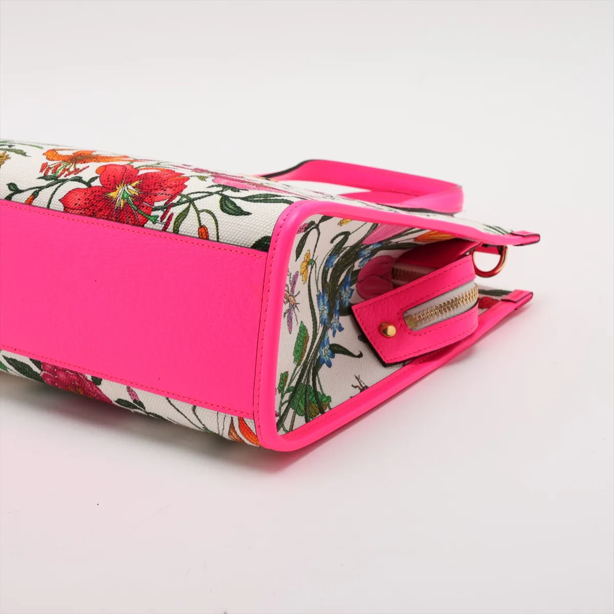GG Flora 550141 Canvas x Leather 2-Way Handbag, Multicolor — view 3