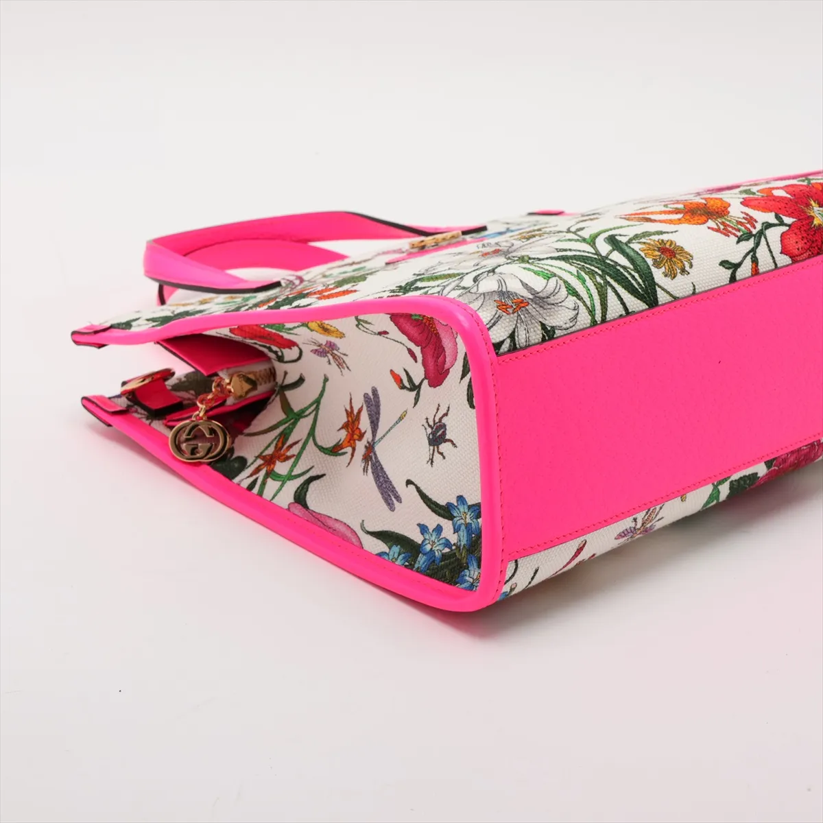 GG Flora 550141 Canvas x Leather 2-Way Handbag, Multicolor — view 4