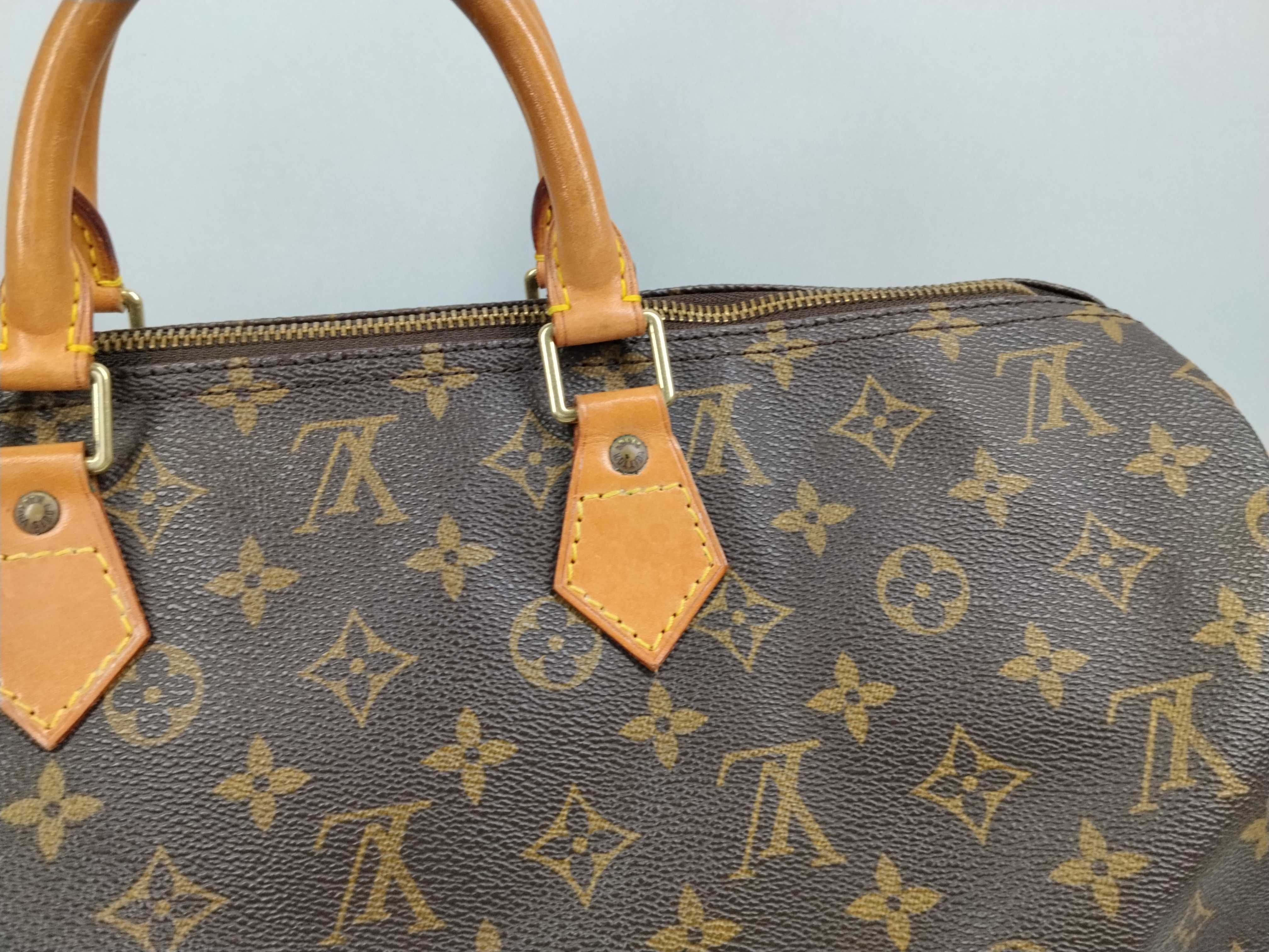 Monogram M41106 Speedy 40 Boston Bag (Handle torn/Inner pocket stained) — view 3