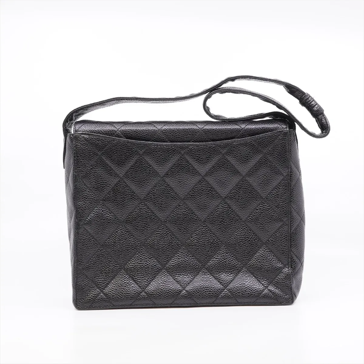 Matelassé Caviar Skin Shoulder Bag, Black with Gold Hardware, 4742471 (Serial Number 4), Dust Bag Included. — view 2