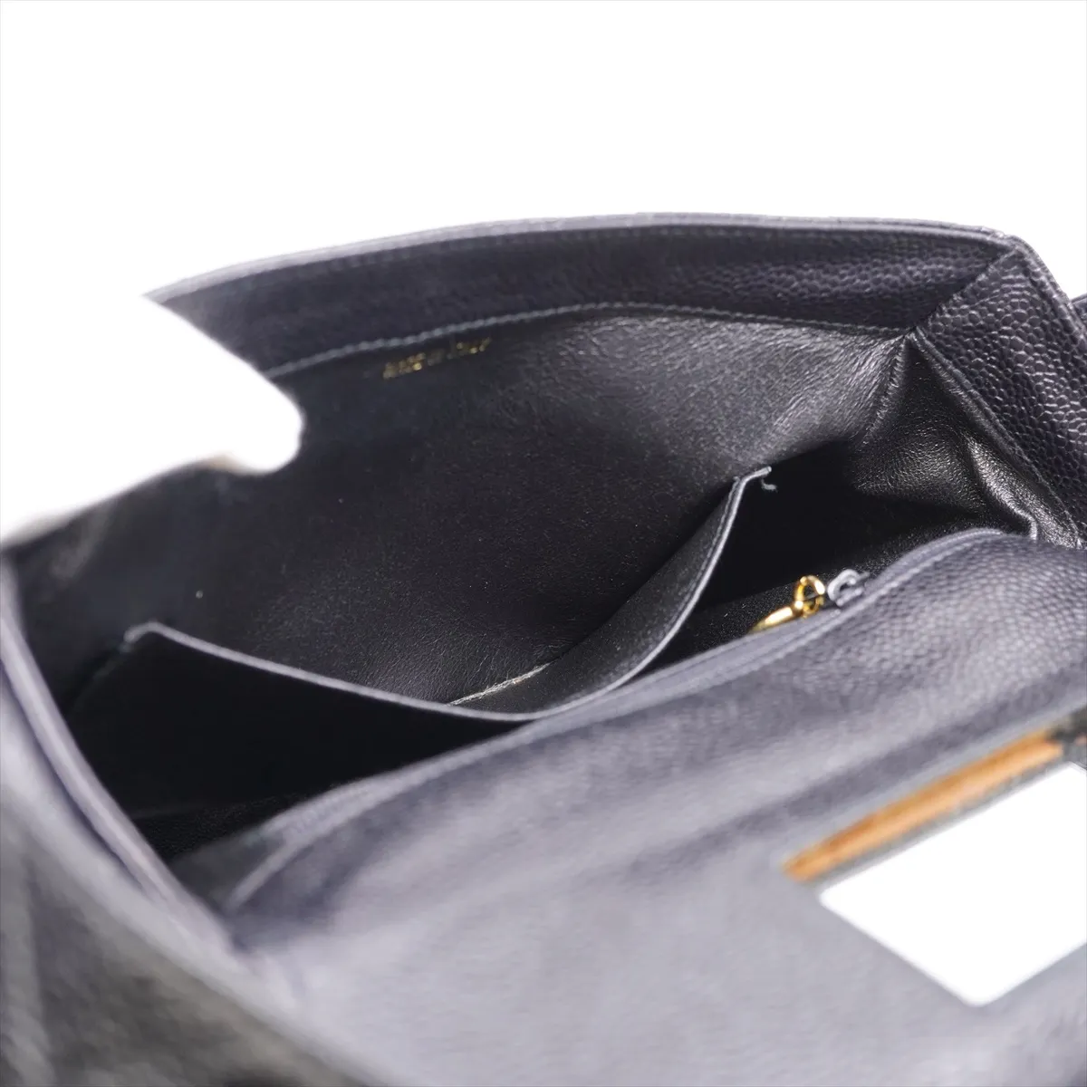 Matelassé Caviar Skin Shoulder Bag, Black with Gold Hardware, 4742471 (Serial Number 4), Dust Bag Included. — view 8