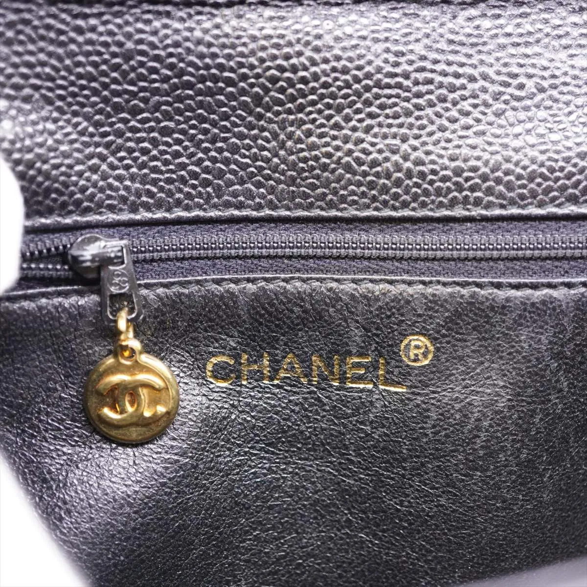 Matelassé Caviar Skin Shoulder Bag, Black with Gold Hardware, 4742471 (Serial Number 4), Dust Bag Included. — view 10