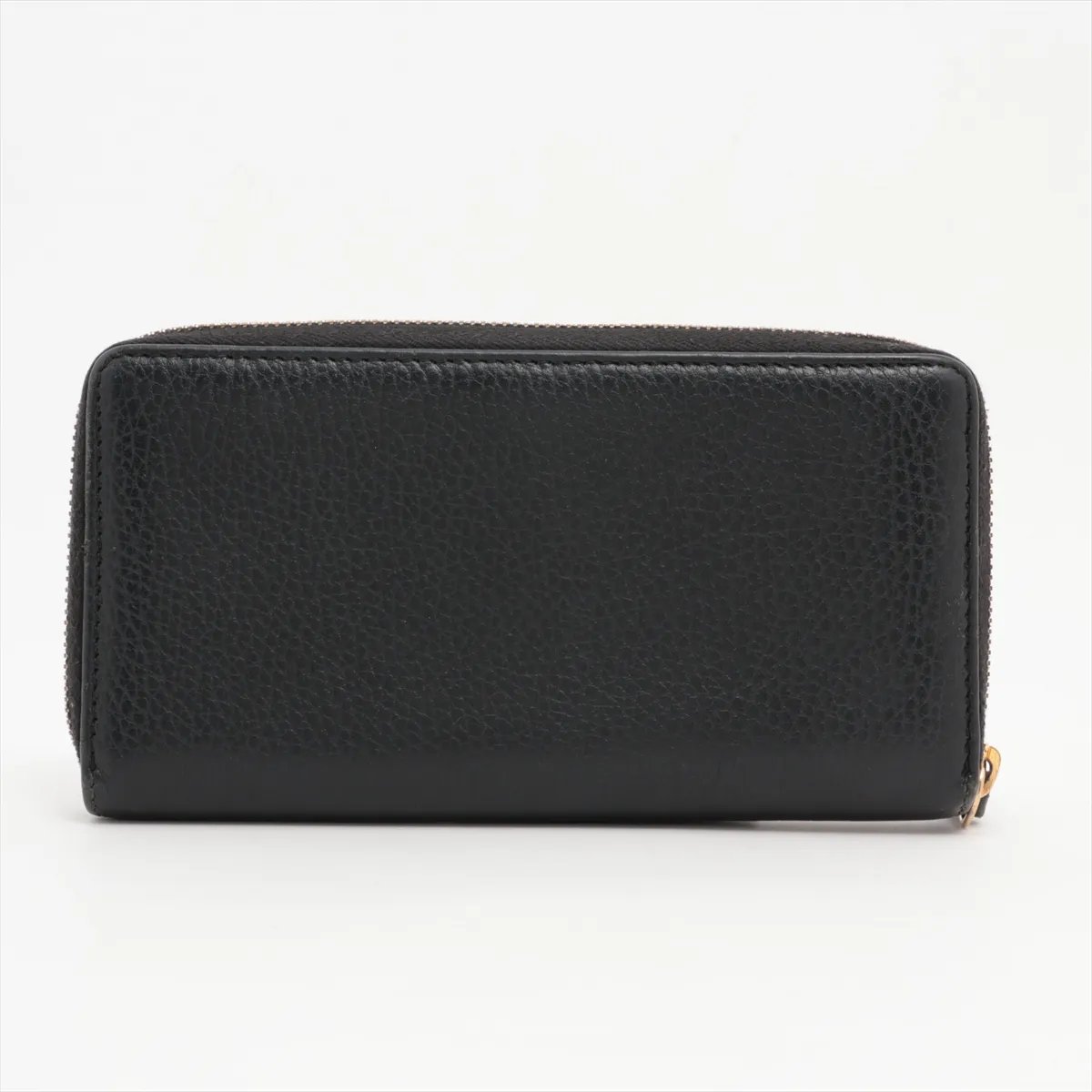 GG Marmont 456117 Leather Round Zip Wallet Black — view 2