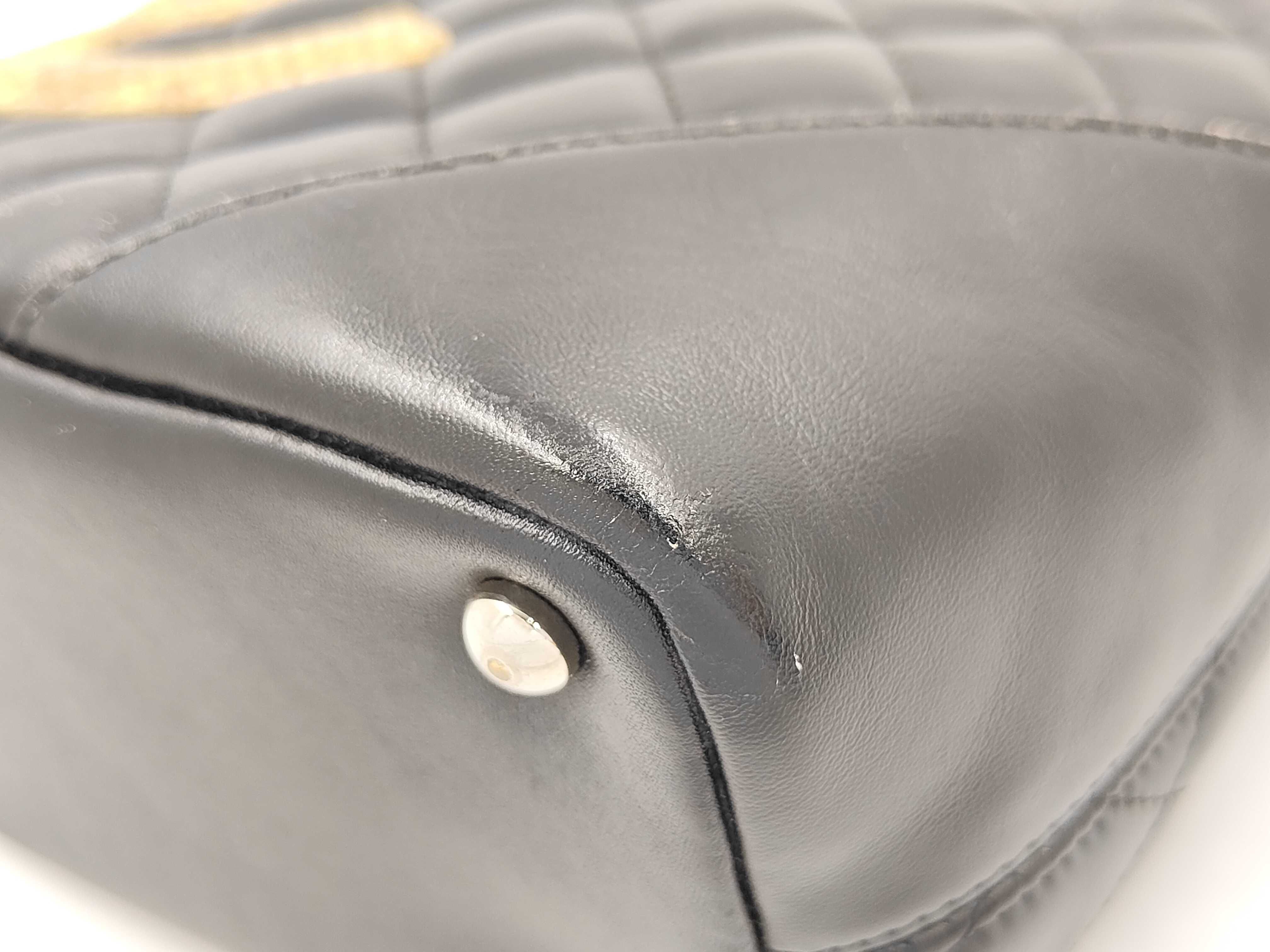 Cambon Black Calfskin/Python Handbag (with painted finish) — view 6