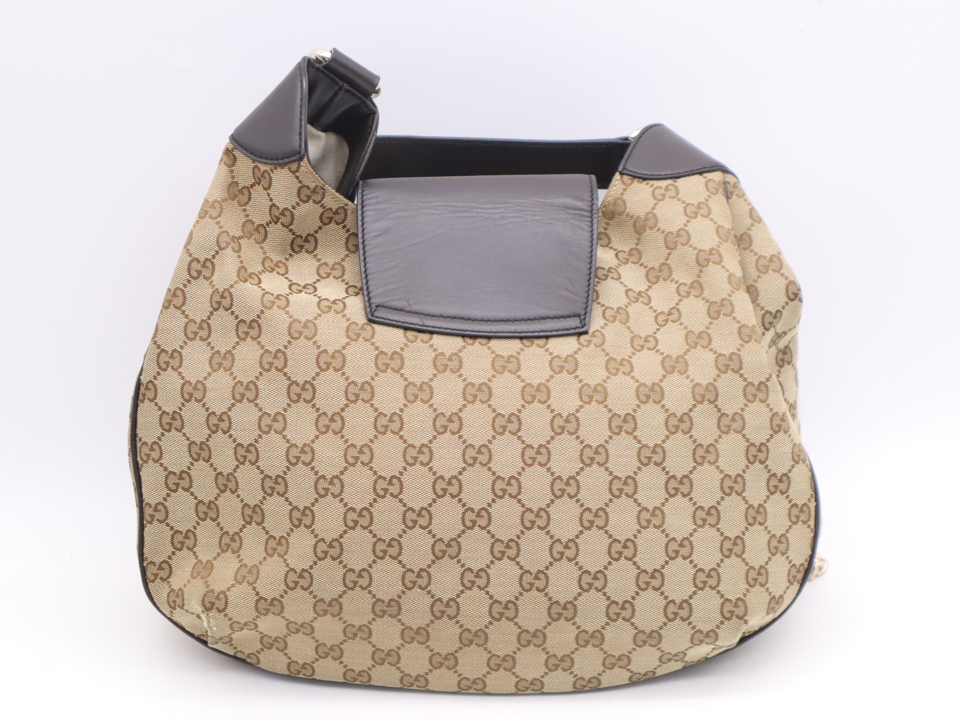 322226 GG Canvas Emily Tassel Hobo Chain Beige Brown Shoulder Bag — view 2