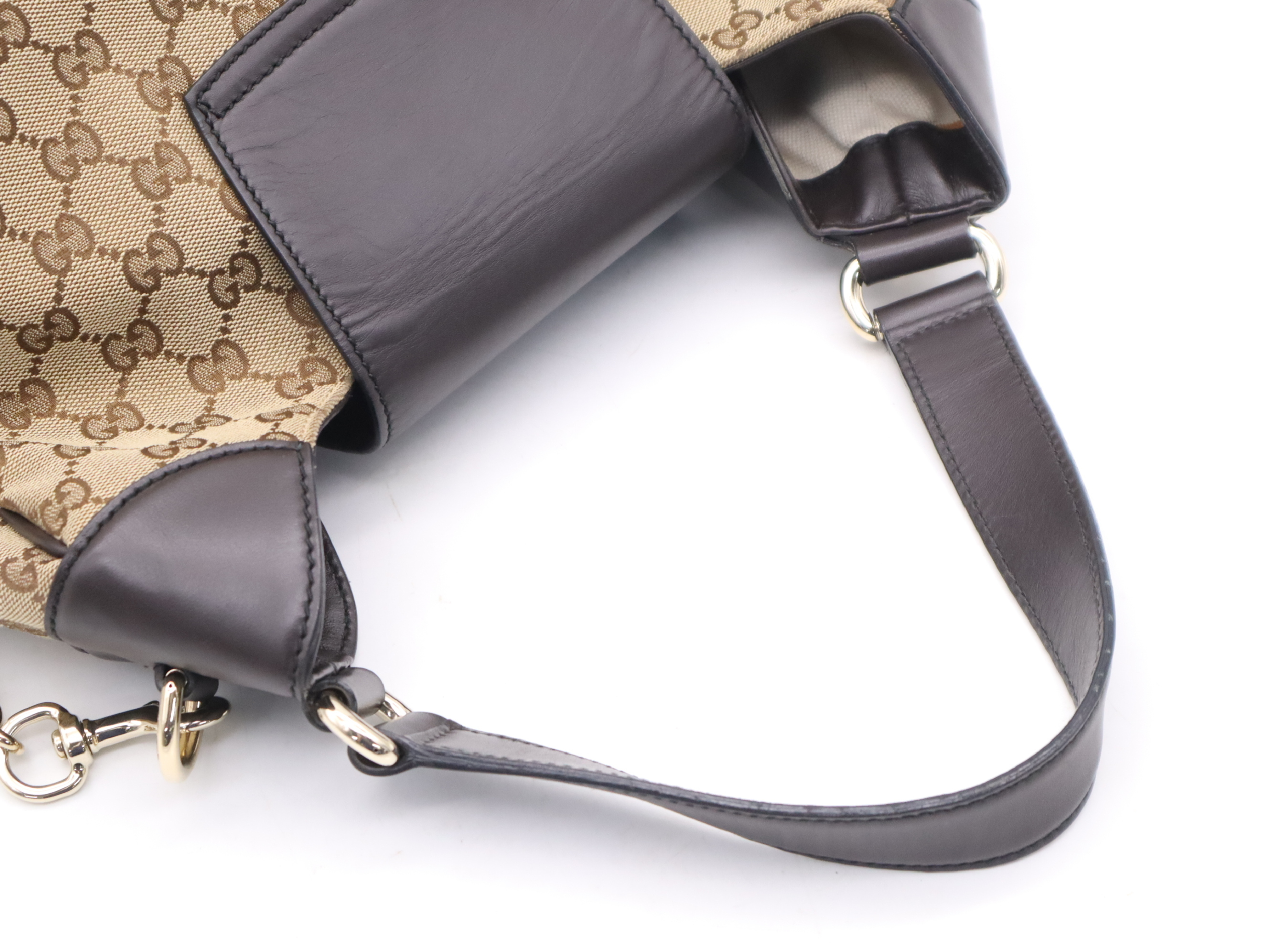 322226 GG Canvas Emily Tassel Hobo Chain Beige Brown Shoulder Bag — view 6