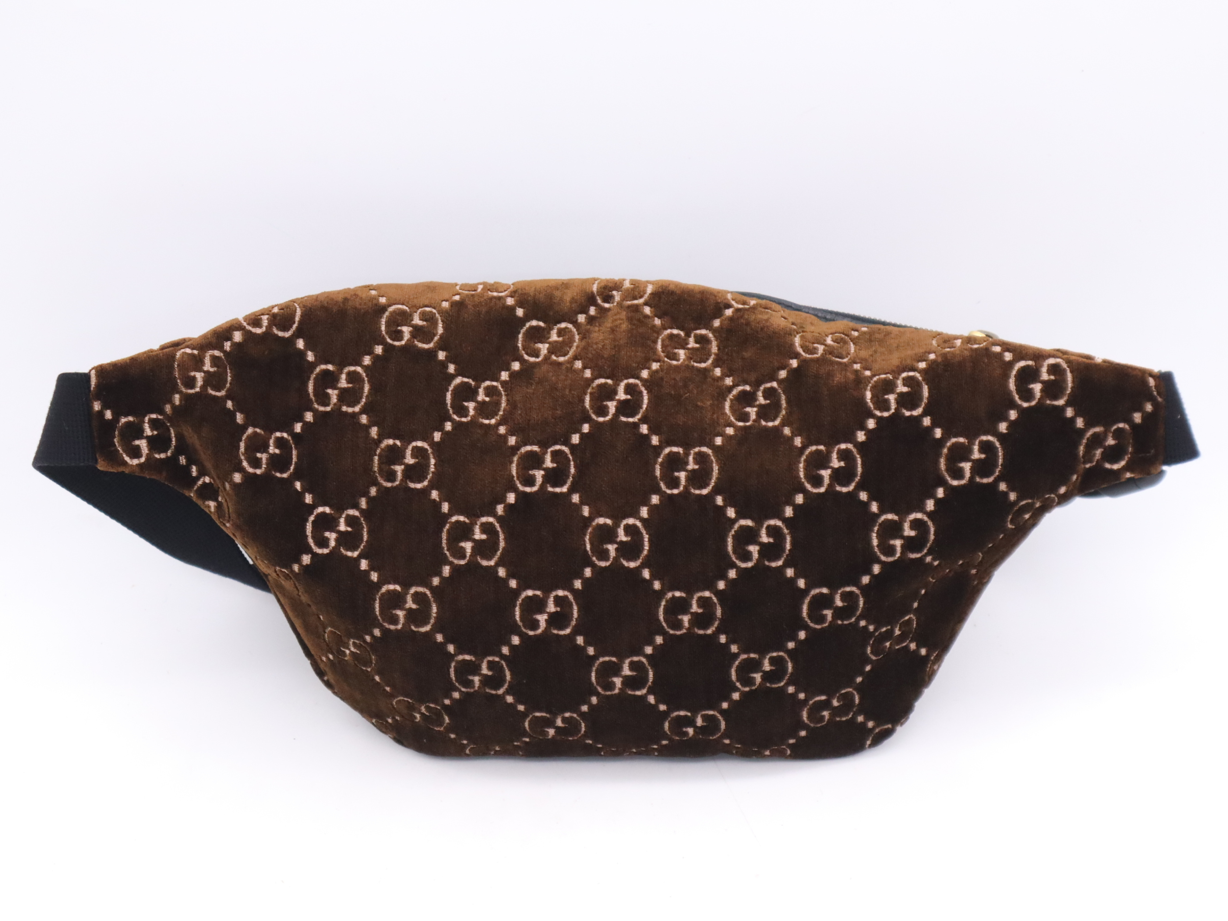 574968 Velvet Sherry Belt Bag, Brown, Gold Hardware, Waist Bag — view 2
