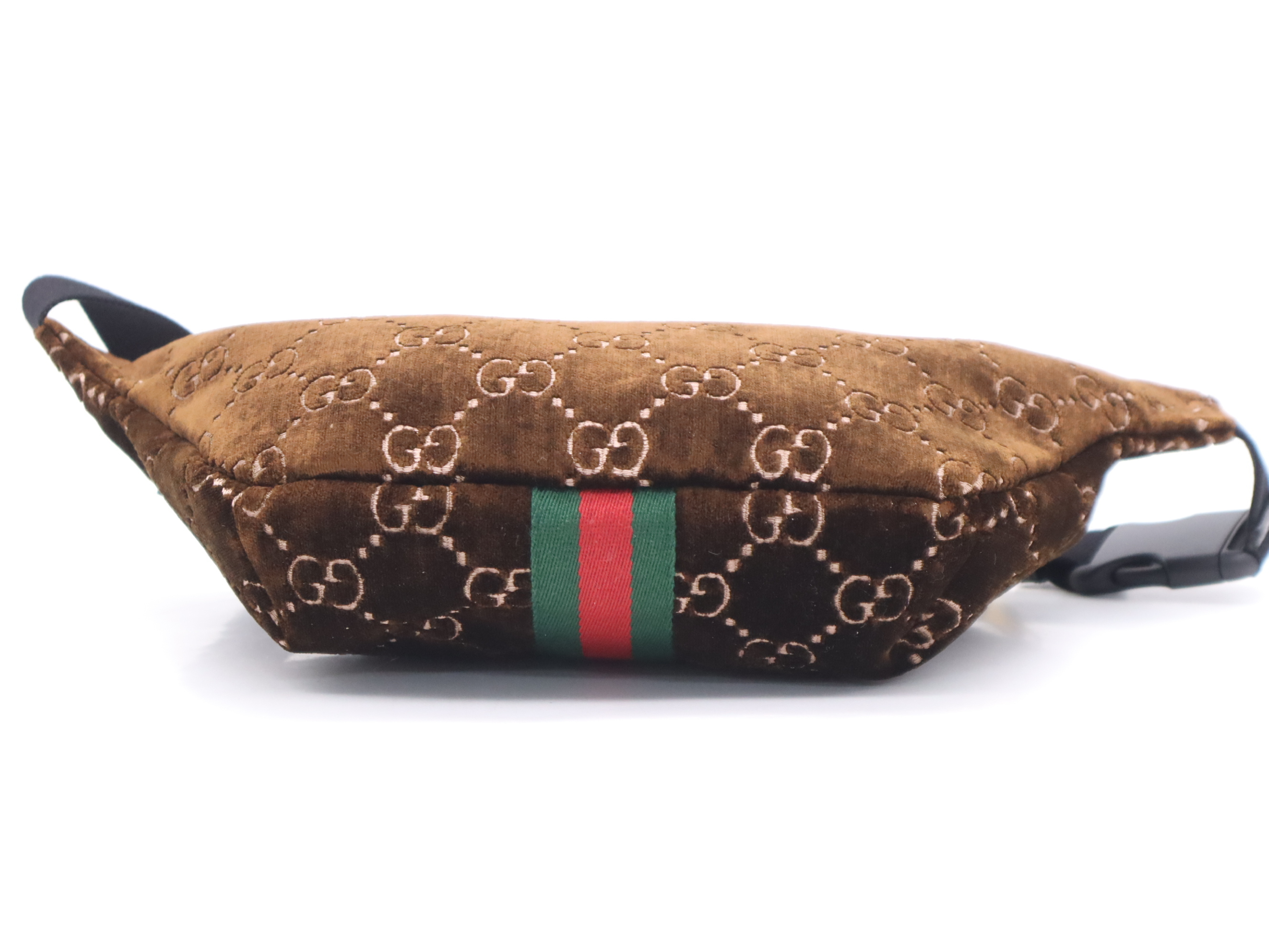 574968 Velvet Sherry Belt Bag, Brown, Gold Hardware, Waist Bag — view 4