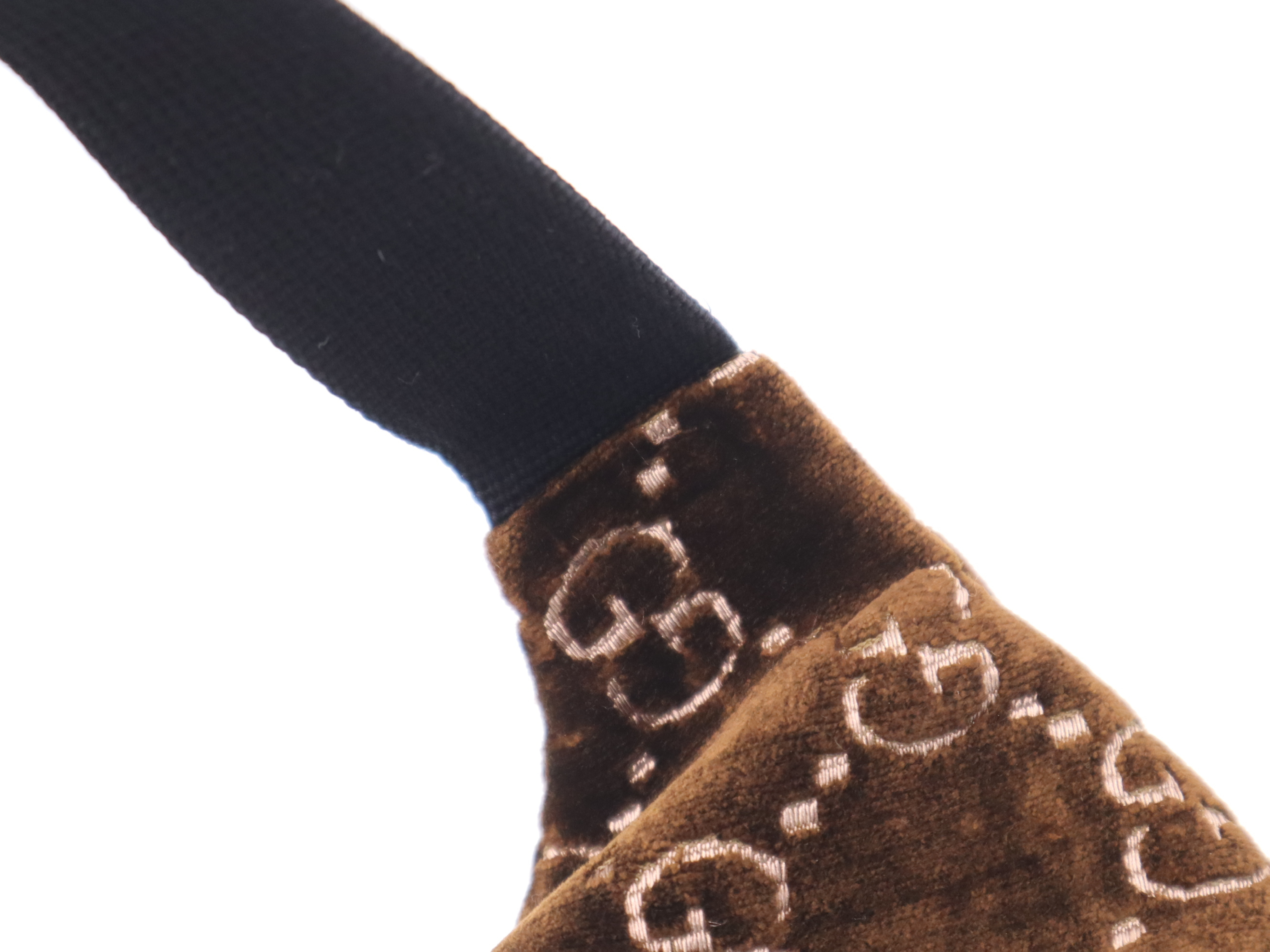 574968 Velvet Sherry Belt Bag, Brown, Gold Hardware, Waist Bag — view 8