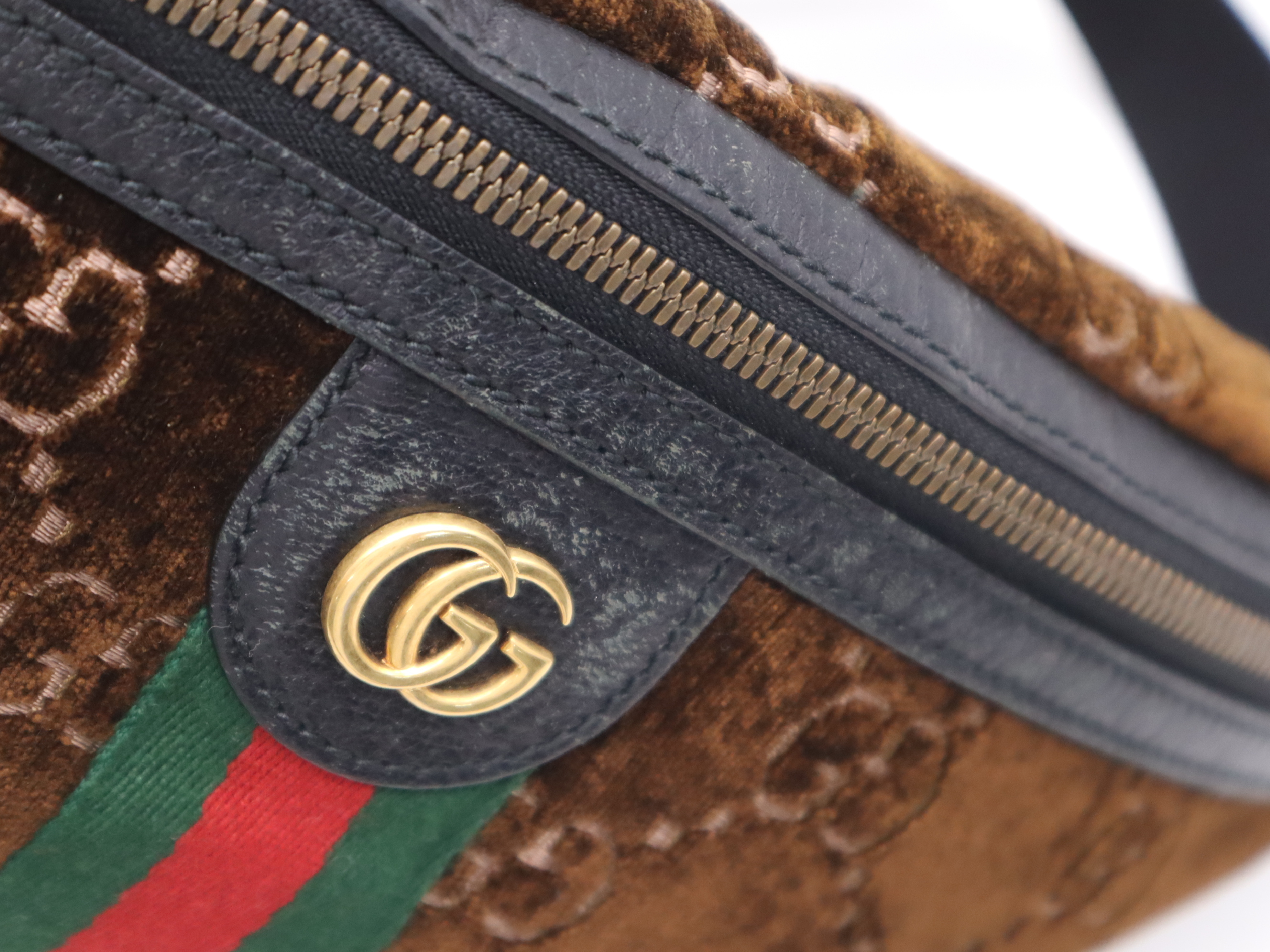 574968 Velvet Sherry Belt Bag, Brown, Gold Hardware, Waist Bag — view 9