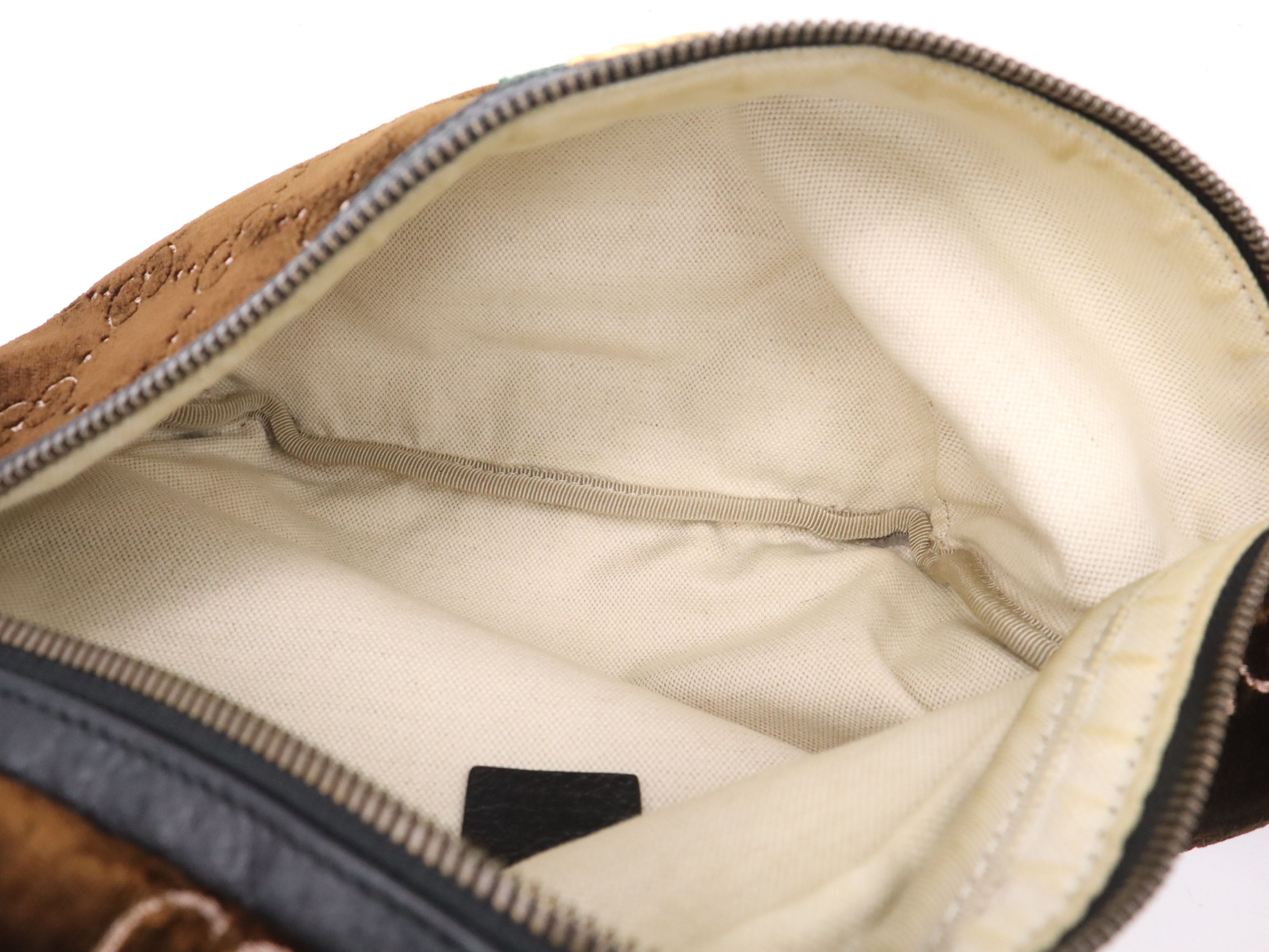574968 Velvet Sherry Belt Bag, Brown, Gold Hardware, Waist Bag — view 10