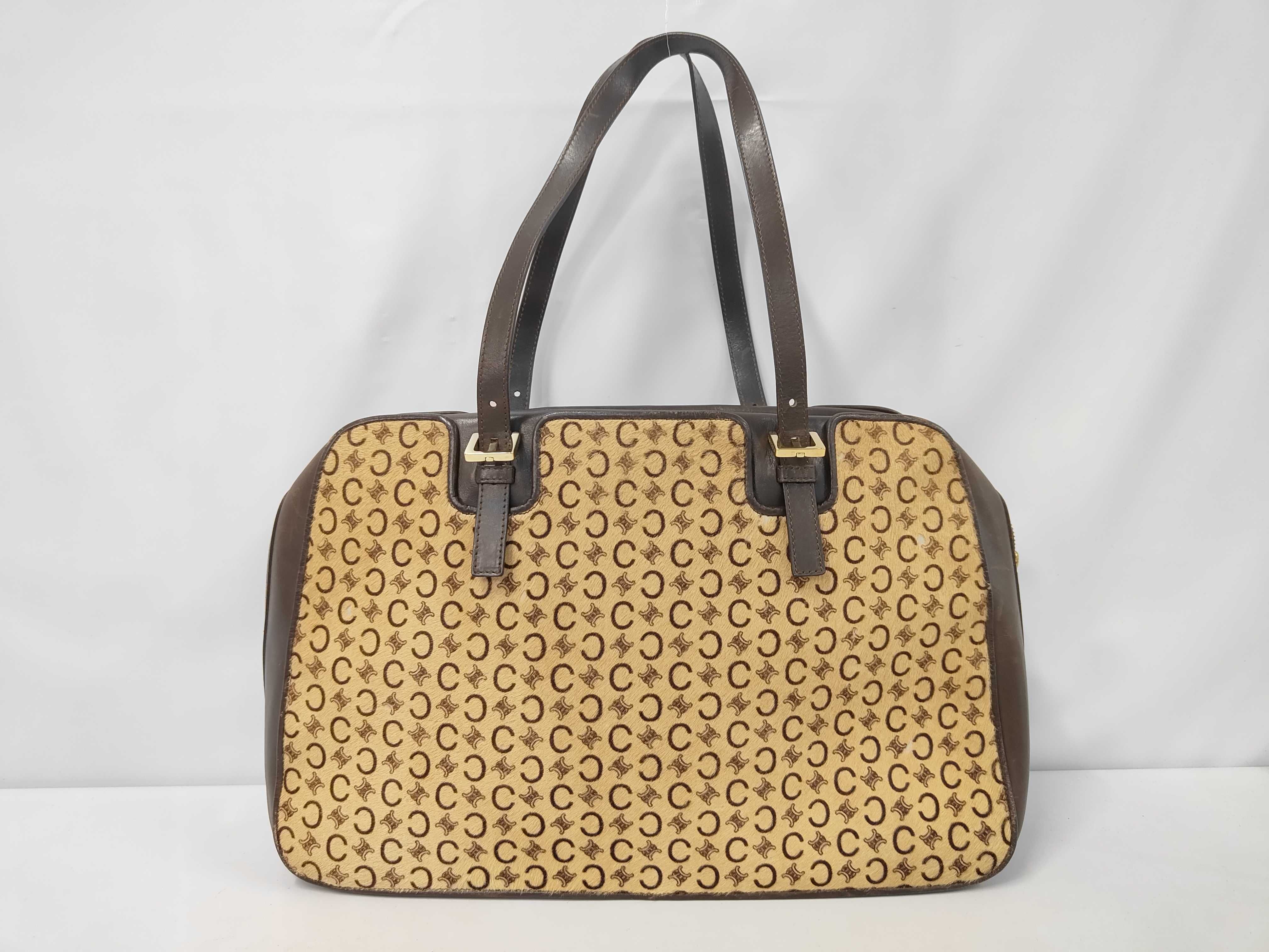 C Macadam Calf Hair Handbag Tote Bag