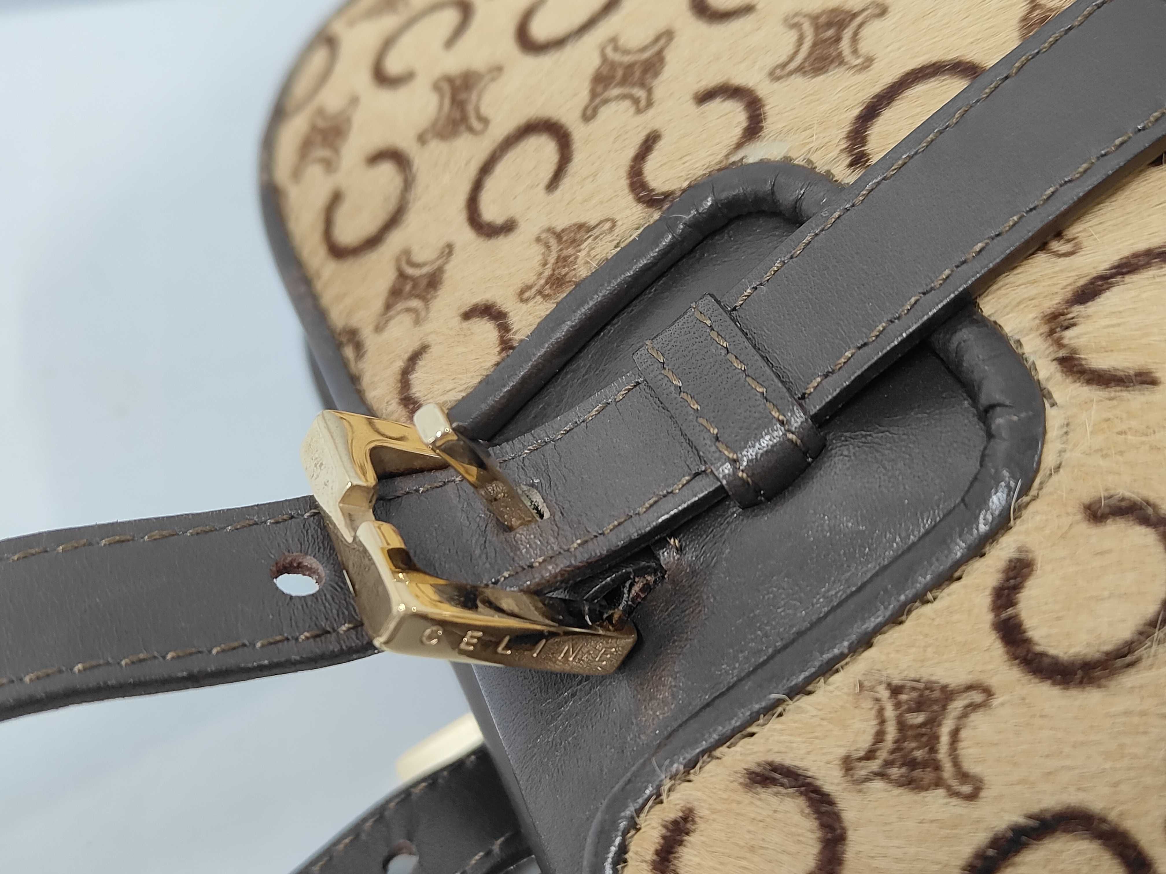 C Macadam Calf Hair Handbag Tote Bag — view 6