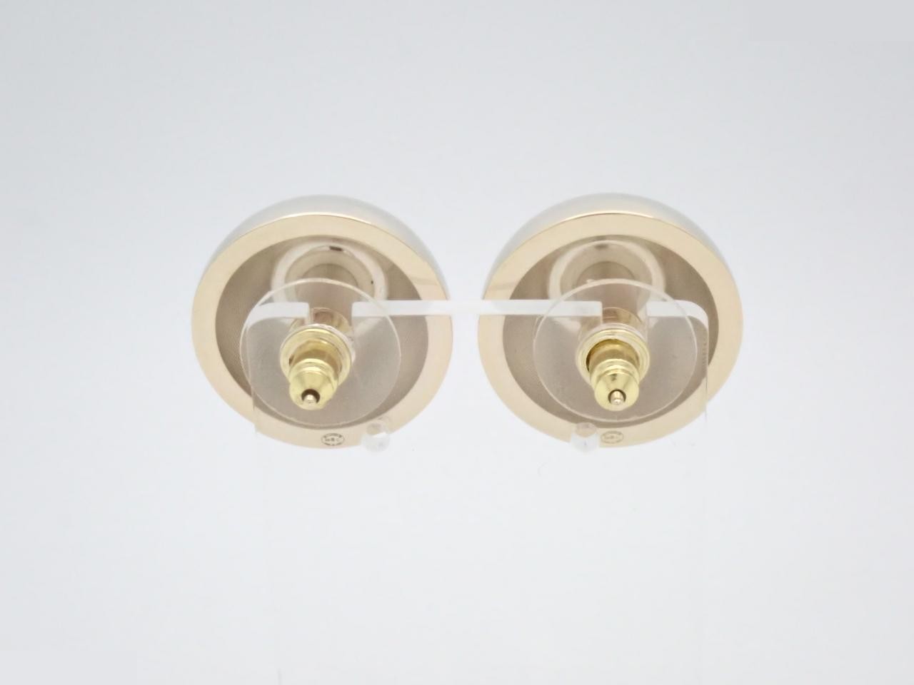 earrings, model B26C, light gold, Coco Mark, stone, 2cm wide. — view 2