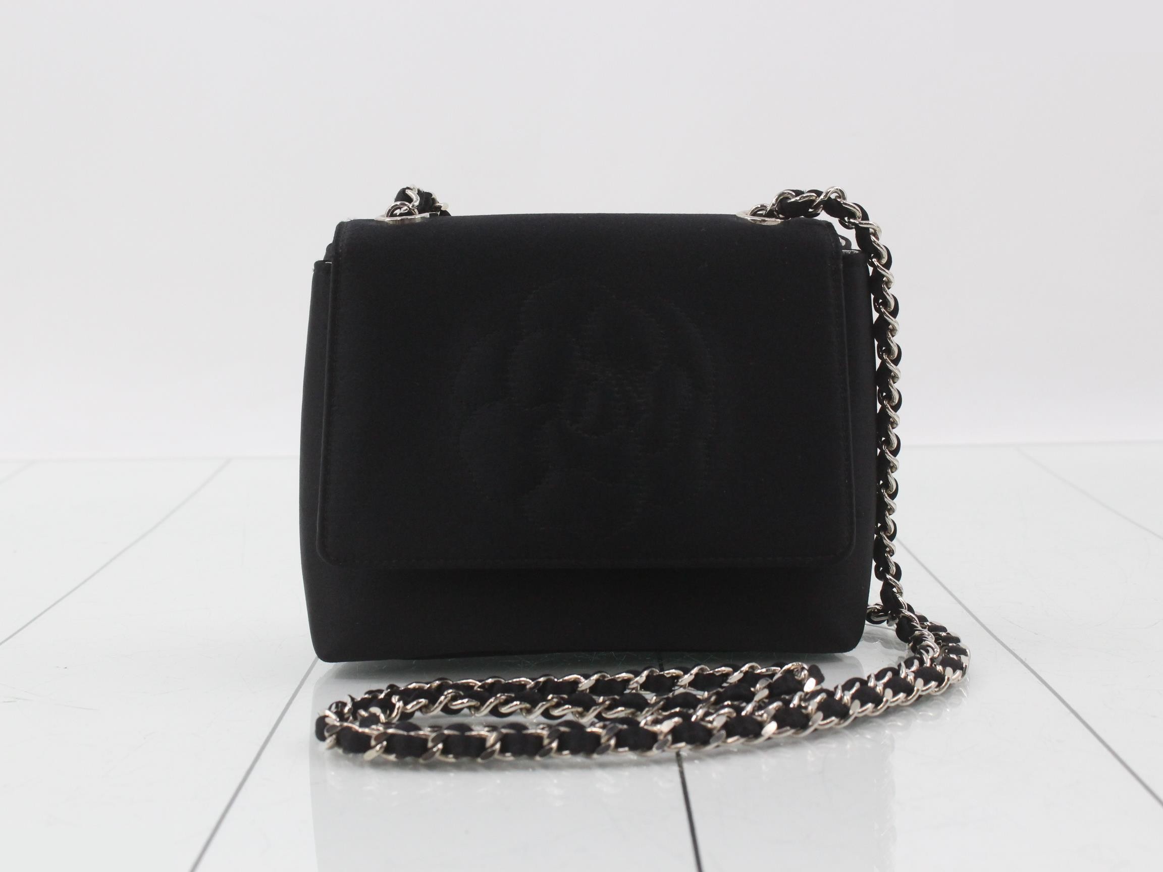 Satin Camellia Shoulder Bag