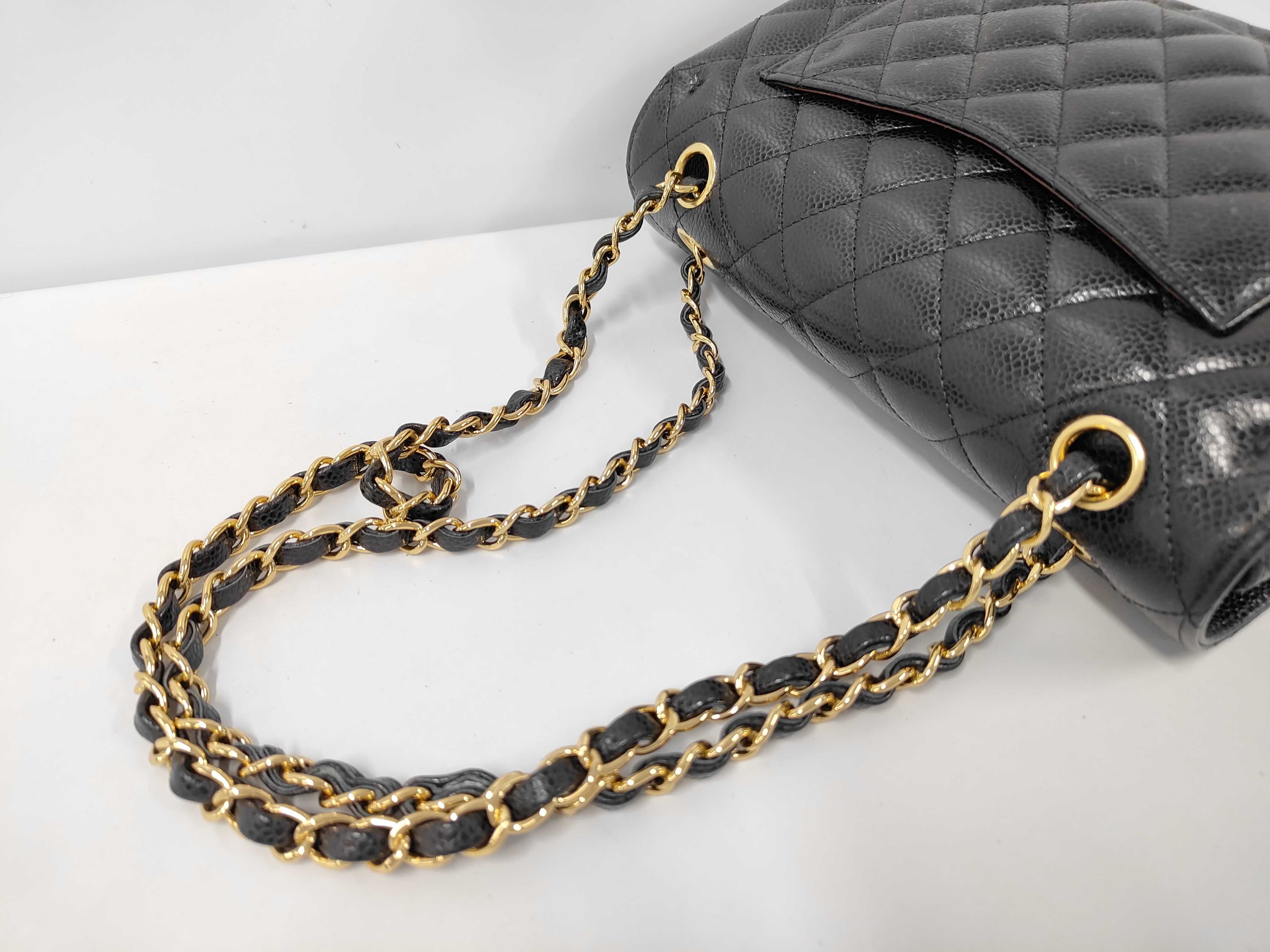 W-Flap 23 Chain Shoulder Bag, Matelassé Caviar Leather, Black GP Shoulder Bag — view 5