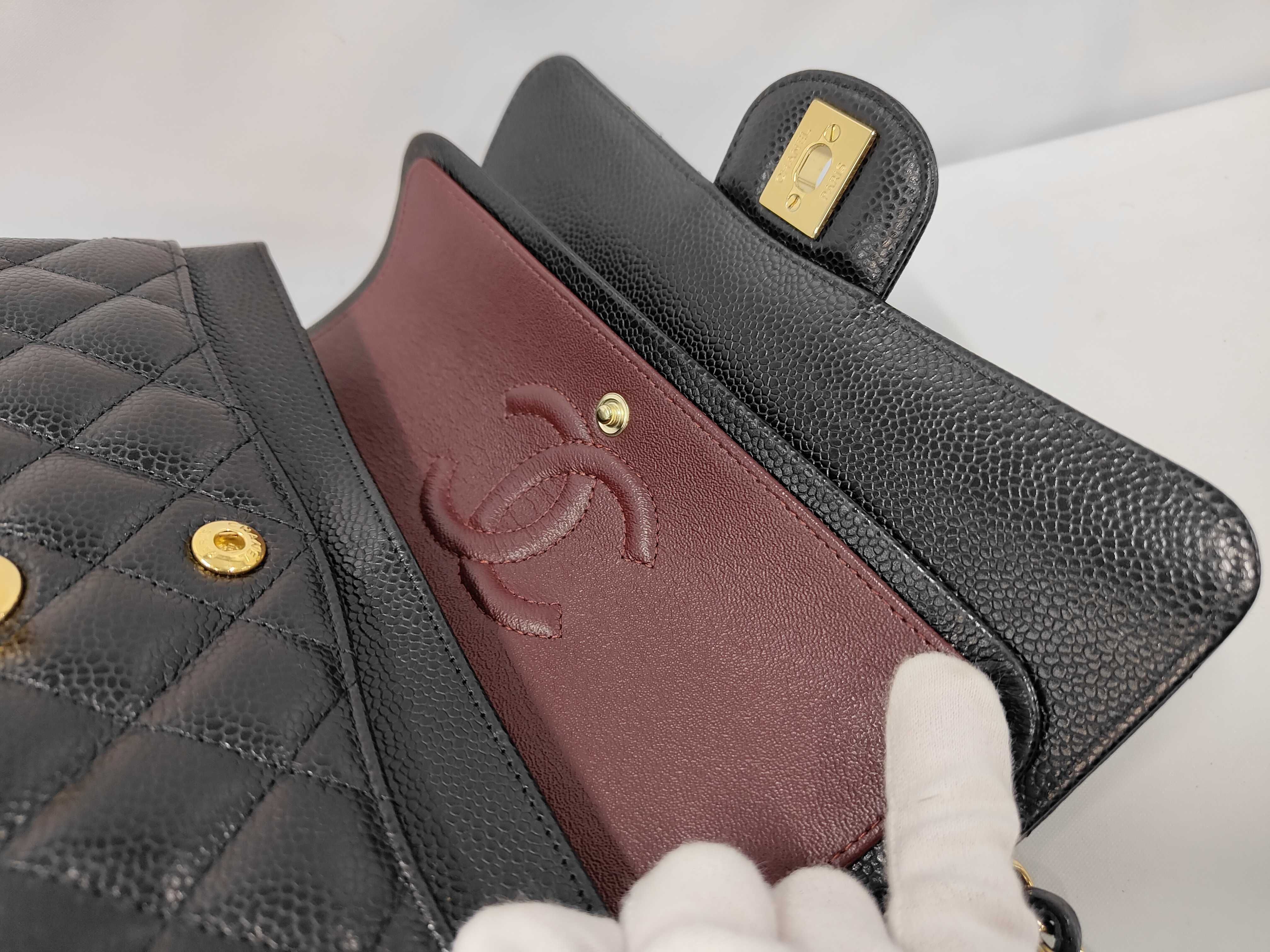 W-Flap 23 Chain Shoulder Bag, Matelassé Caviar Leather, Black GP Shoulder Bag — view 7