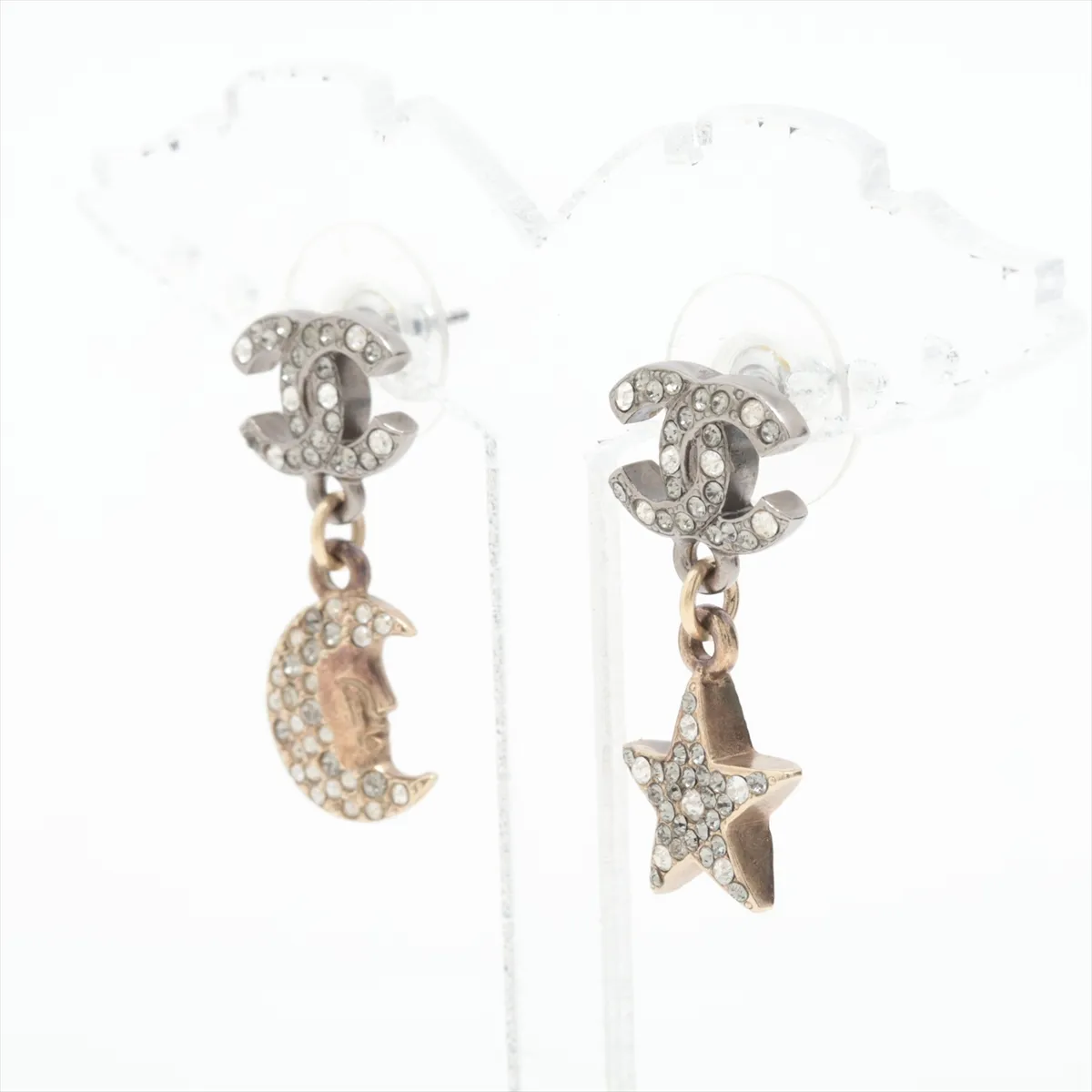 Cocomark 17B Earrings (for both ears) GP x Rhinestone Gold x Silver — view 3