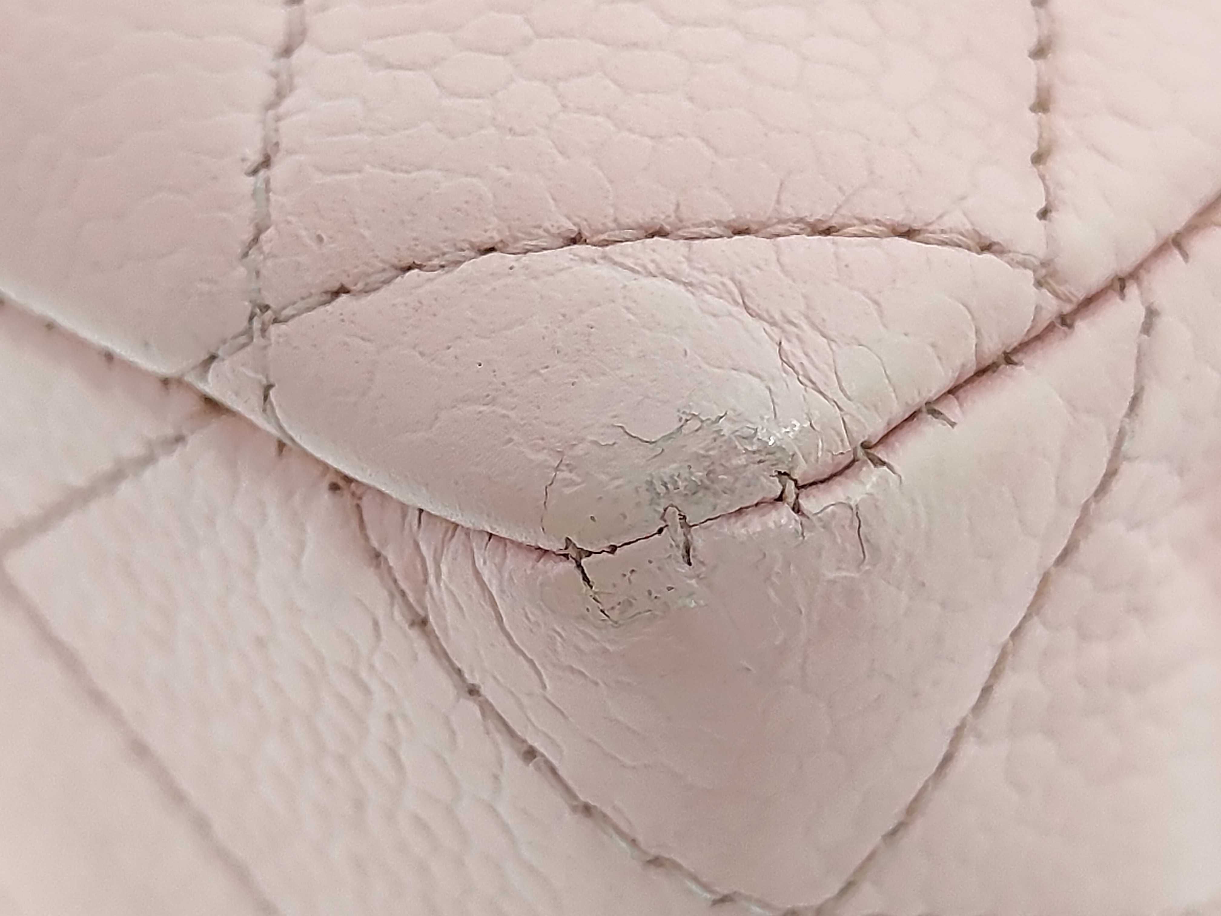 Caviar Skin Matelassé Double Flap Shoulder Bag, Pink, Size 25 — view 4