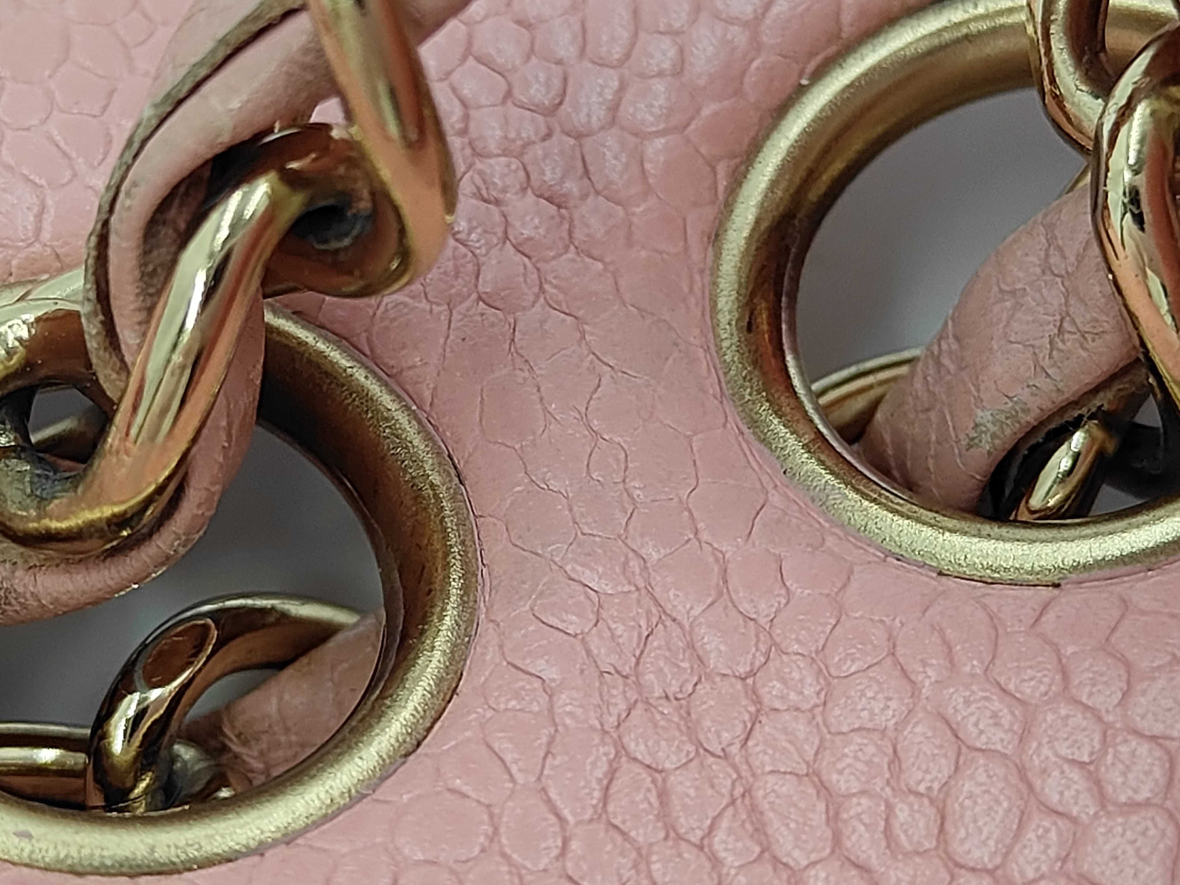 Caviar Skin Matelassé Double Flap Shoulder Bag, Pink, Size 25 — view 10