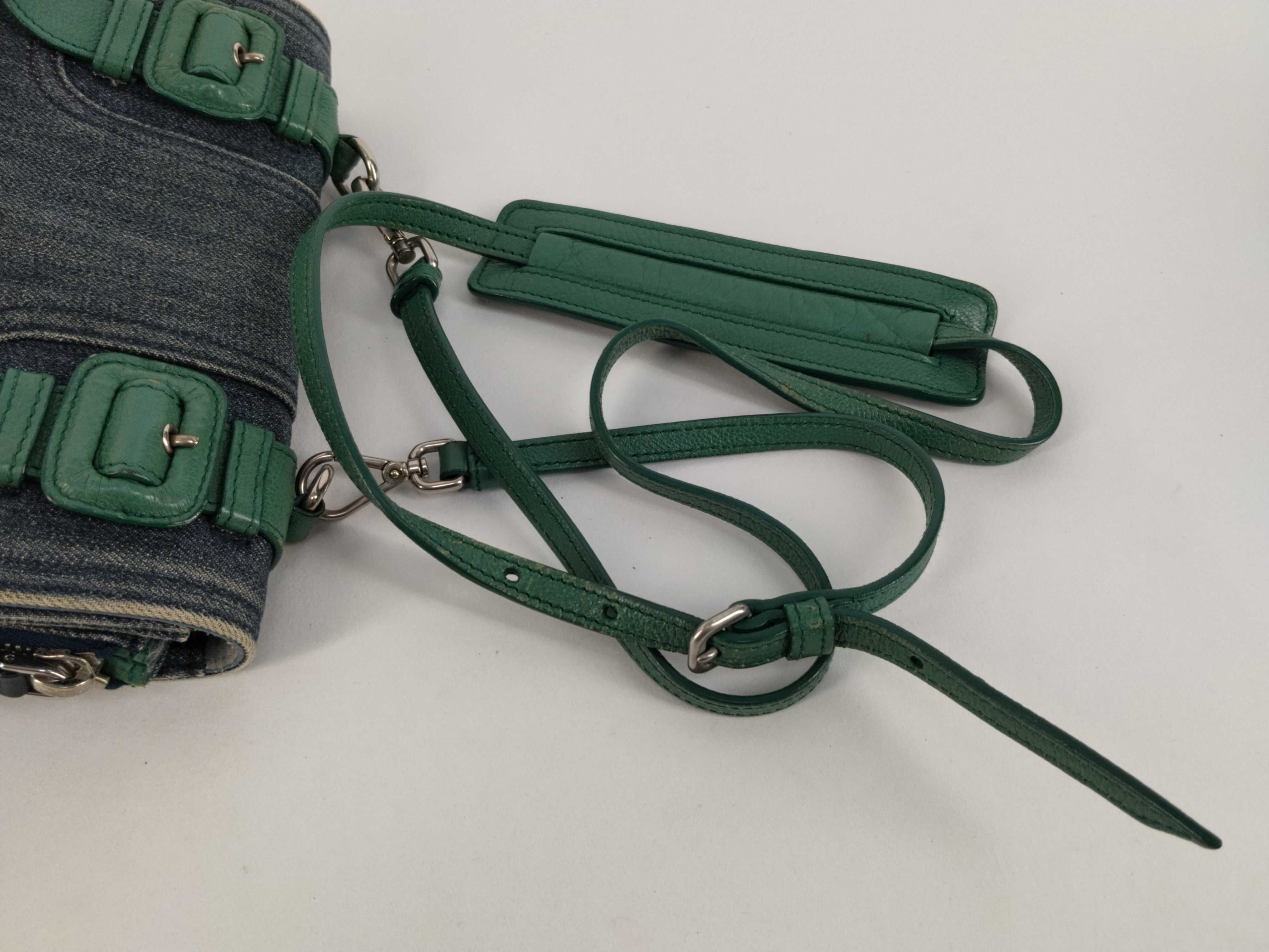 shoulder bag, denim green shoulder bag — view 3