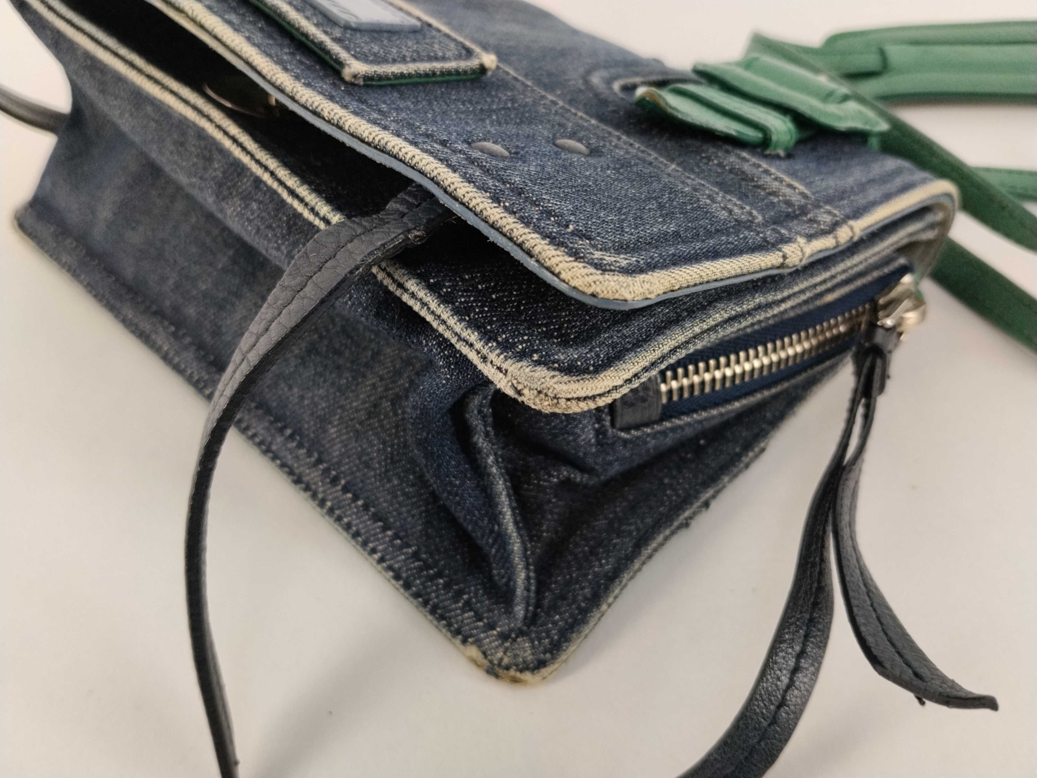 shoulder bag, denim green shoulder bag — view 6