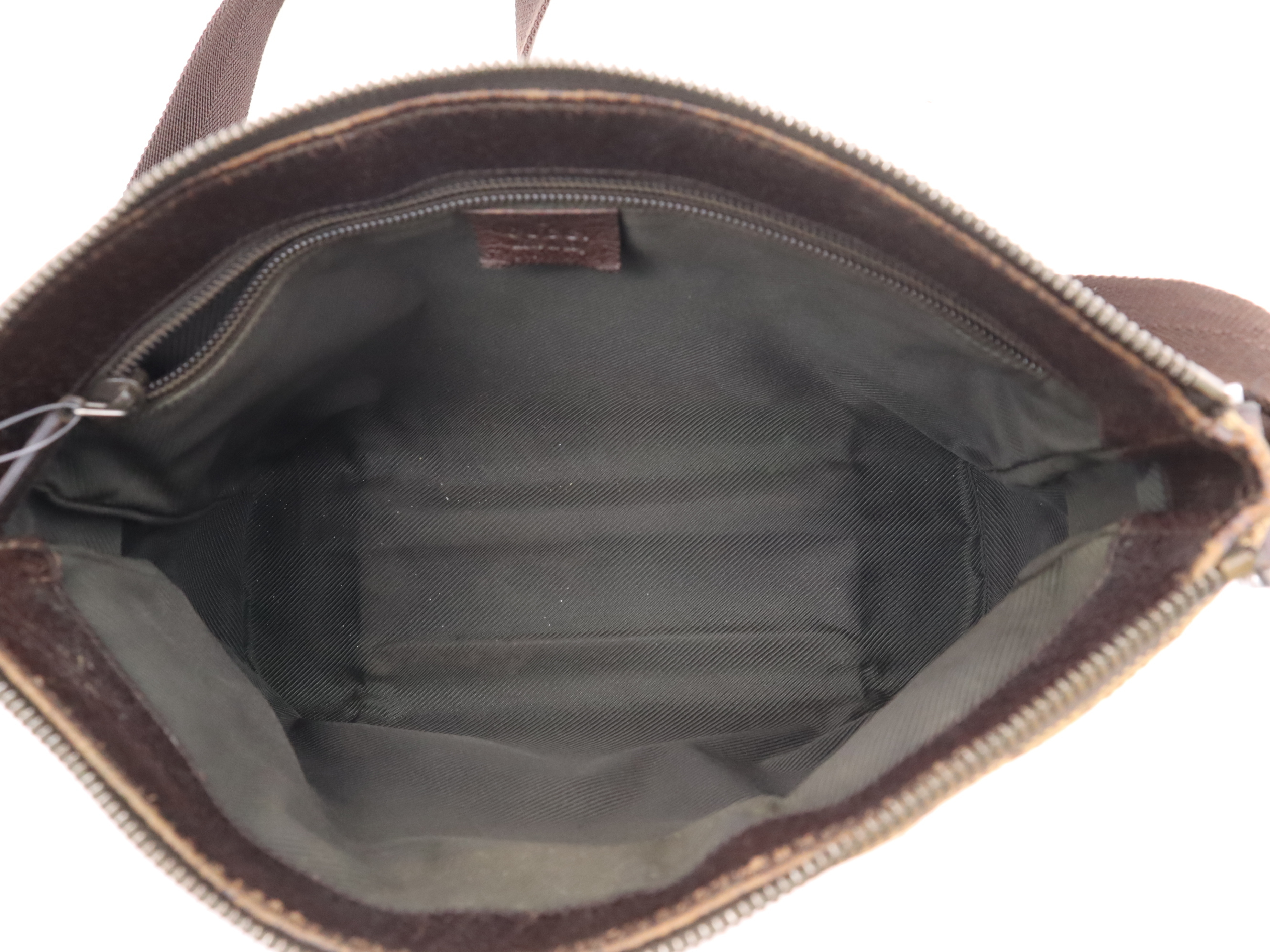 114273GG Canvas Shoulder Bag, Brown, Silver Hardware — view 13