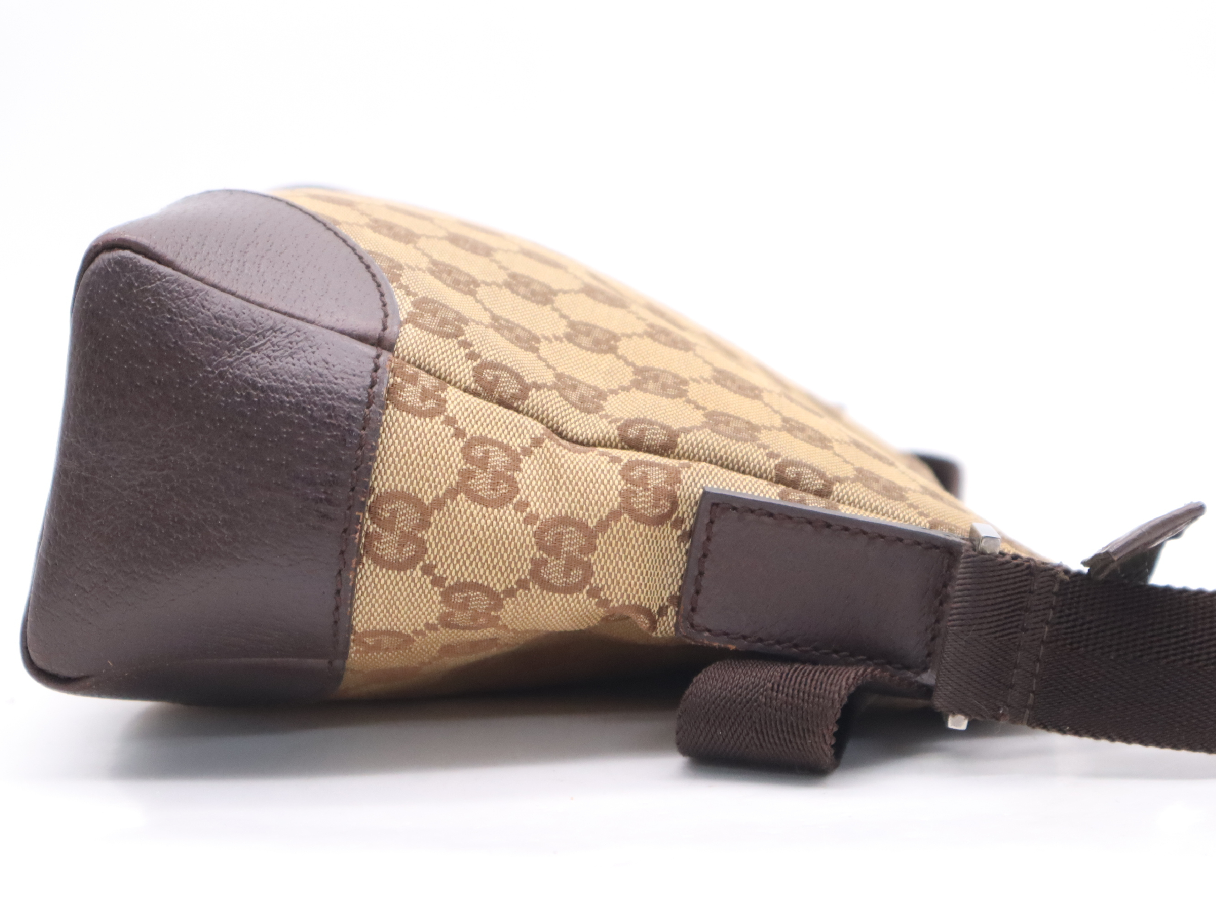 114273GG Canvas Shoulder Bag, Brown, Silver Hardware — view 5