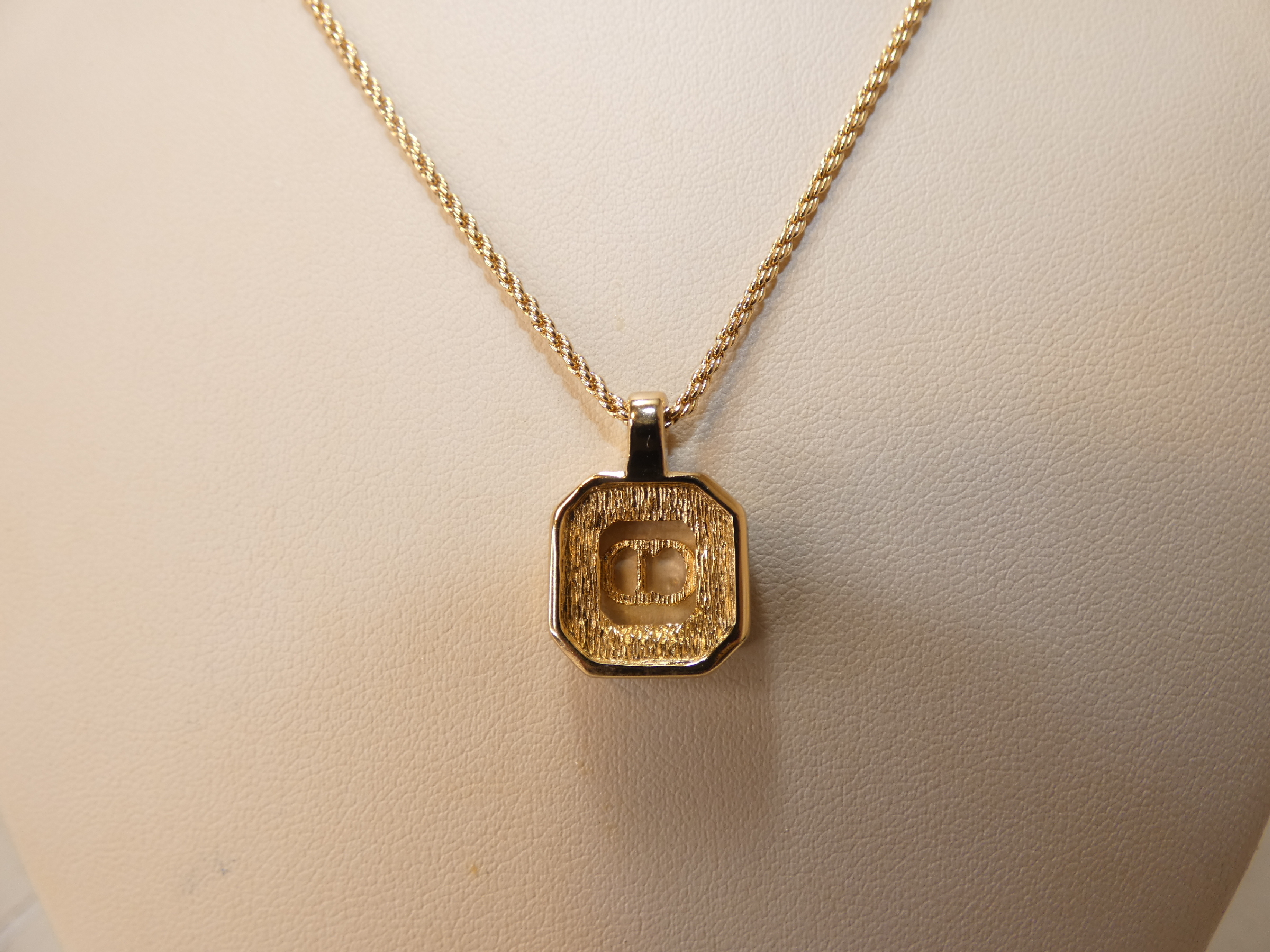 Square Logo Rhinestone Black Necklace — view 2