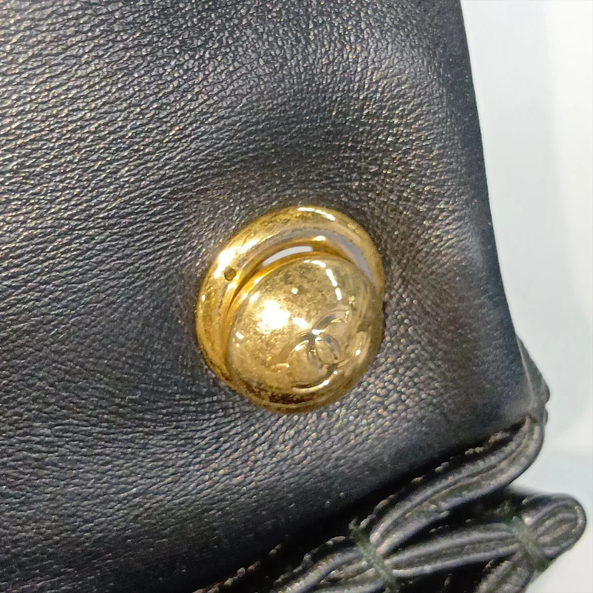 Matelassé Lambskin 2-Way Handbag, Black with Gold Hardware, LEC76KK4, Random Plate — view 15