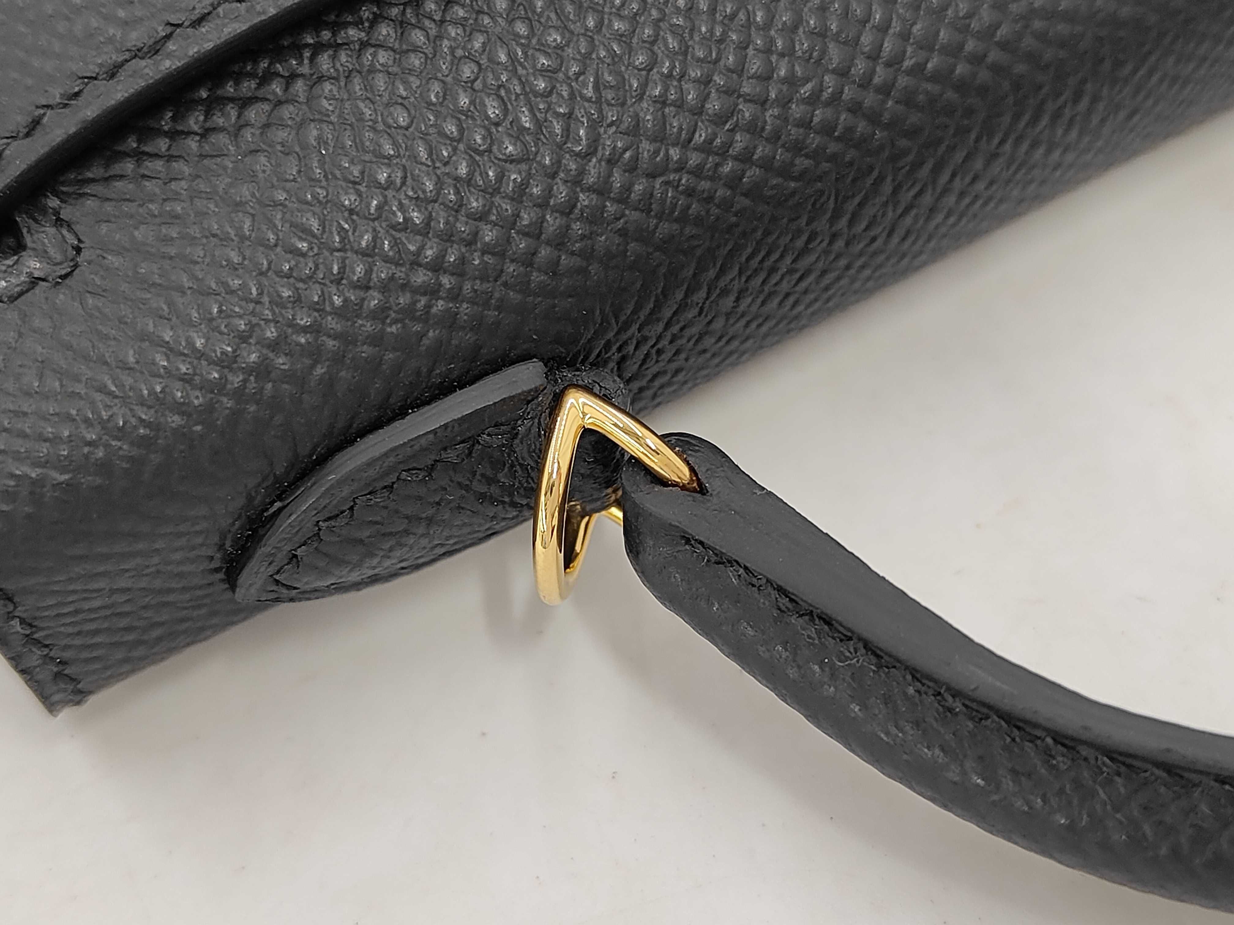 Mini Kelly Noir Epsom Gold K Stamp Handbag — view 7