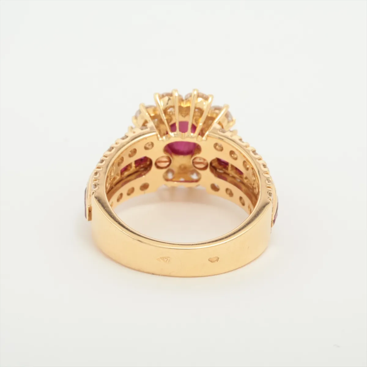Ruby Diamond Ring 750(YG) 9.2g M33756 Engraving is starting to fade, small ruby ​​chip, — view 2