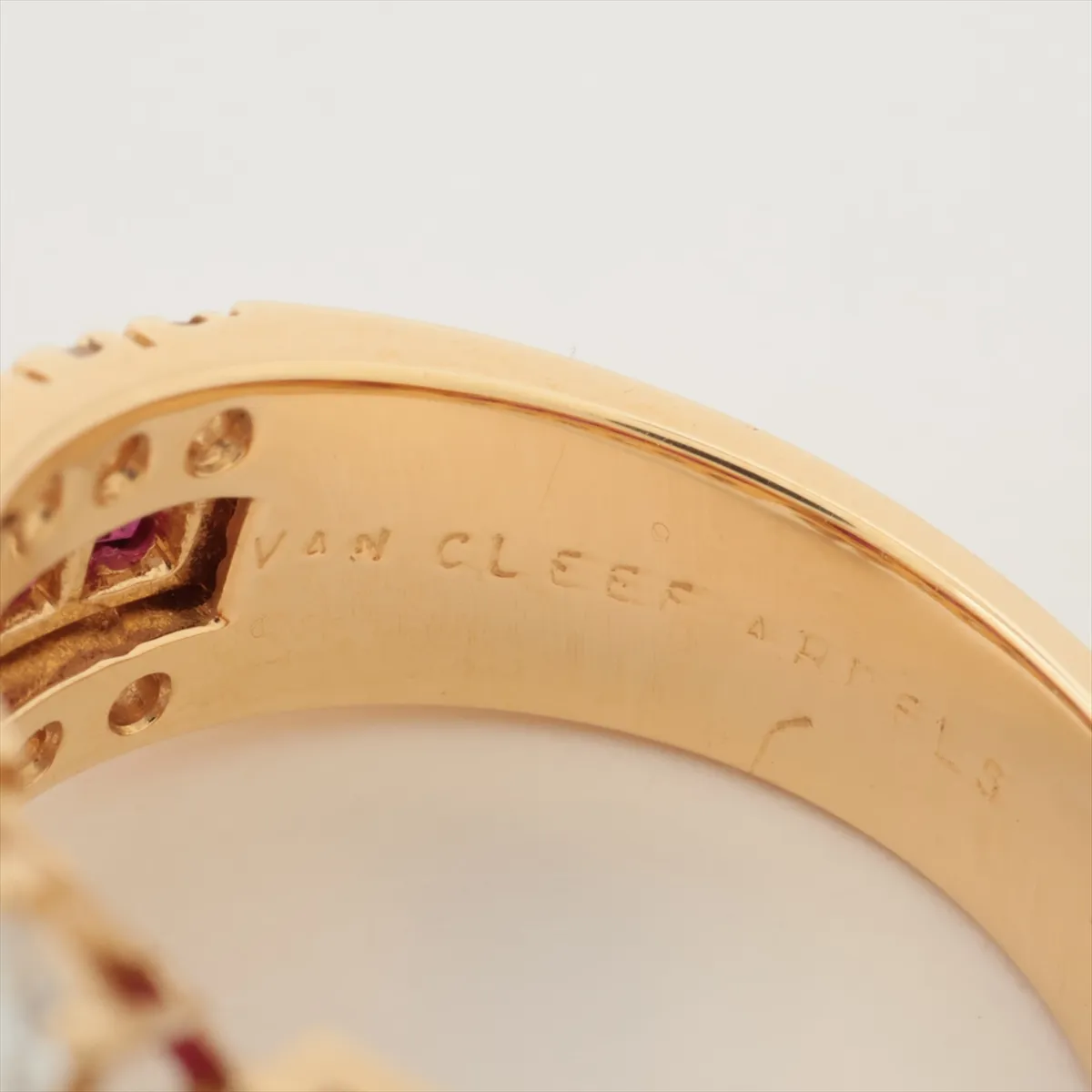 Ruby Diamond Ring 750(YG) 9.2g M33756 Engraving is starting to fade, small ruby ​​chip, — view 3