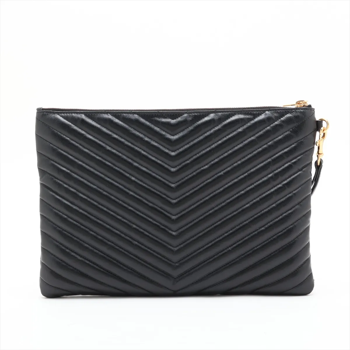 559193 Leather Clutch Bag, Black — view 2