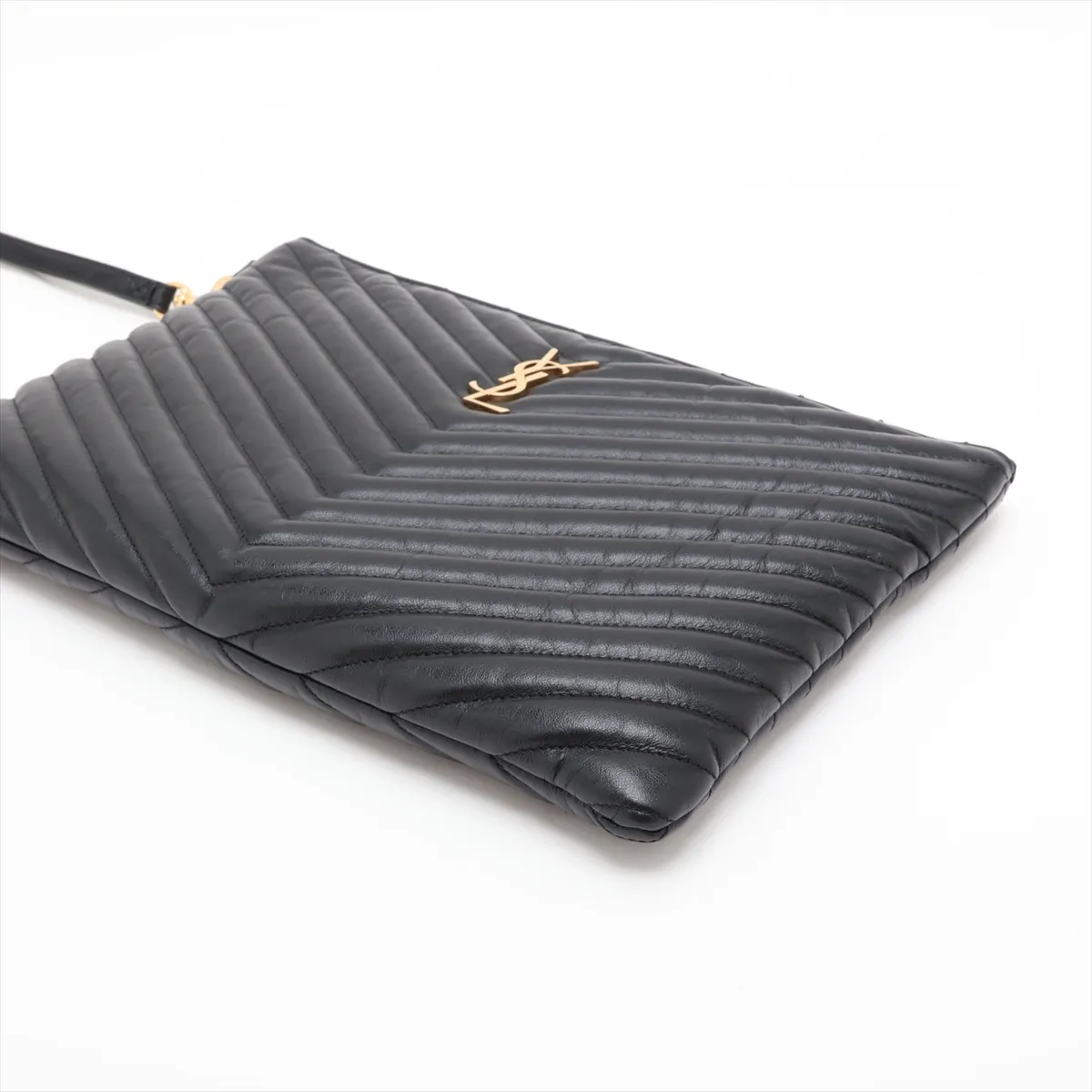 559193 Leather Clutch Bag, Black — view 3