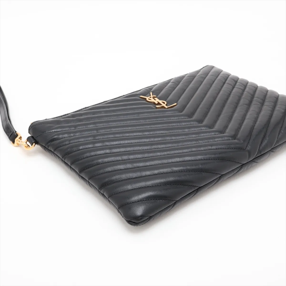 559193 Leather Clutch Bag, Black — view 4
